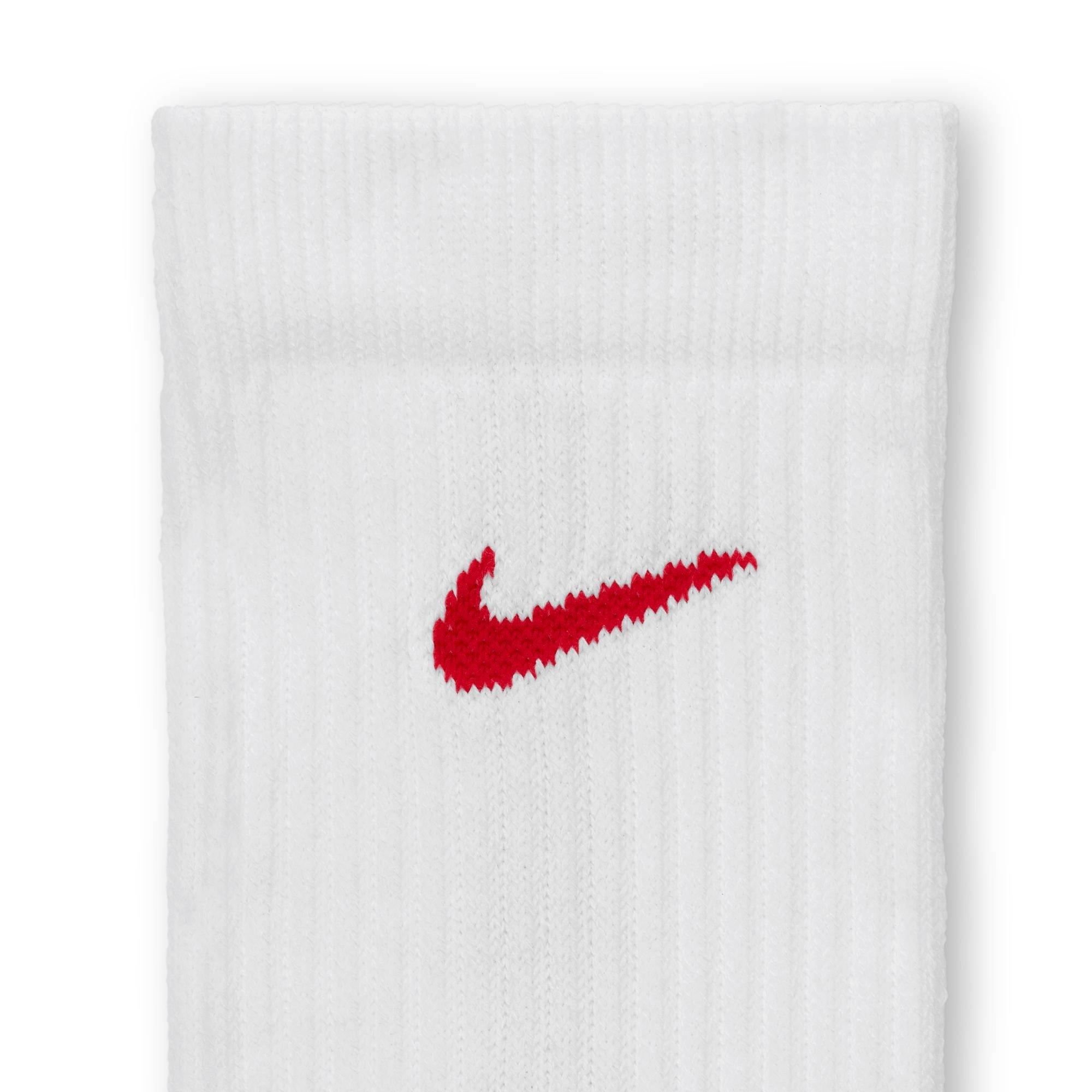 Nike Elite 2.0 White/Red Basketball Crew Socks
