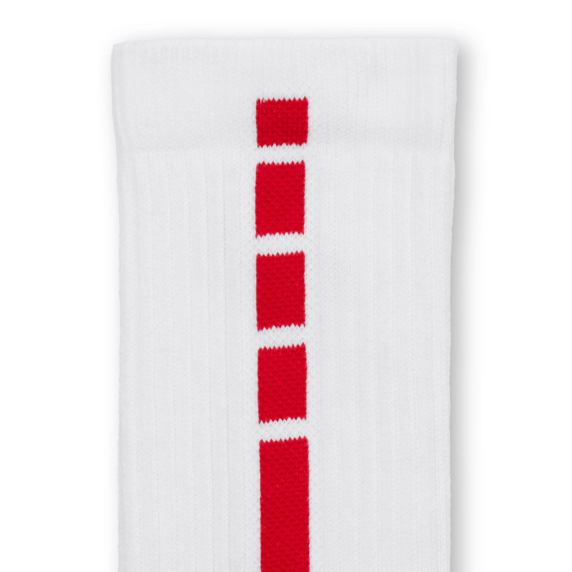 Nike Elite 2.0 White/Red Basketball Crew Socks
