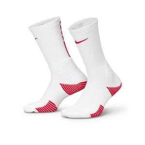 Nike Elite 2.0 Basketball Crew Socks - White/Red