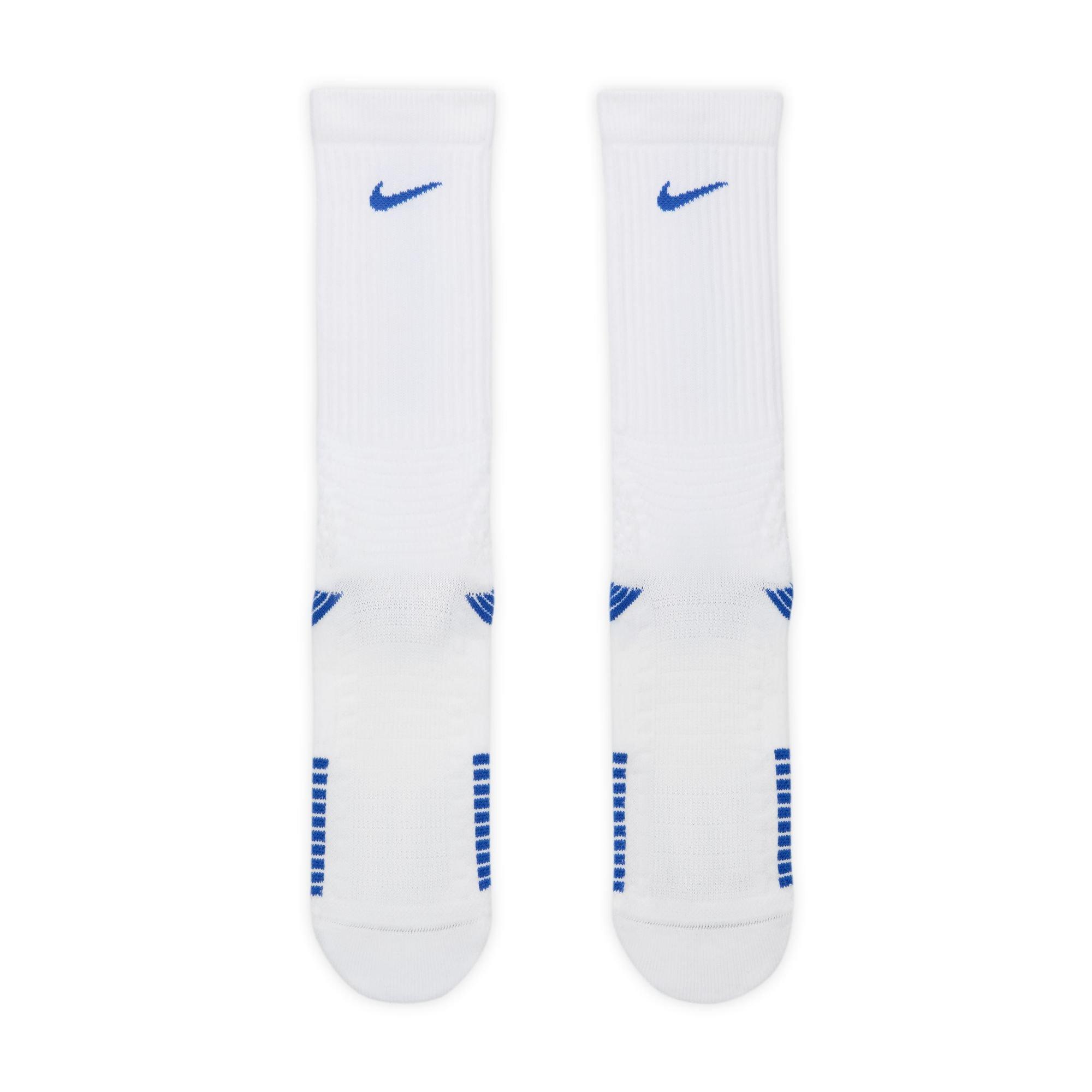 Nike Elite 2.0 White/Royal Basketball Crew Socks