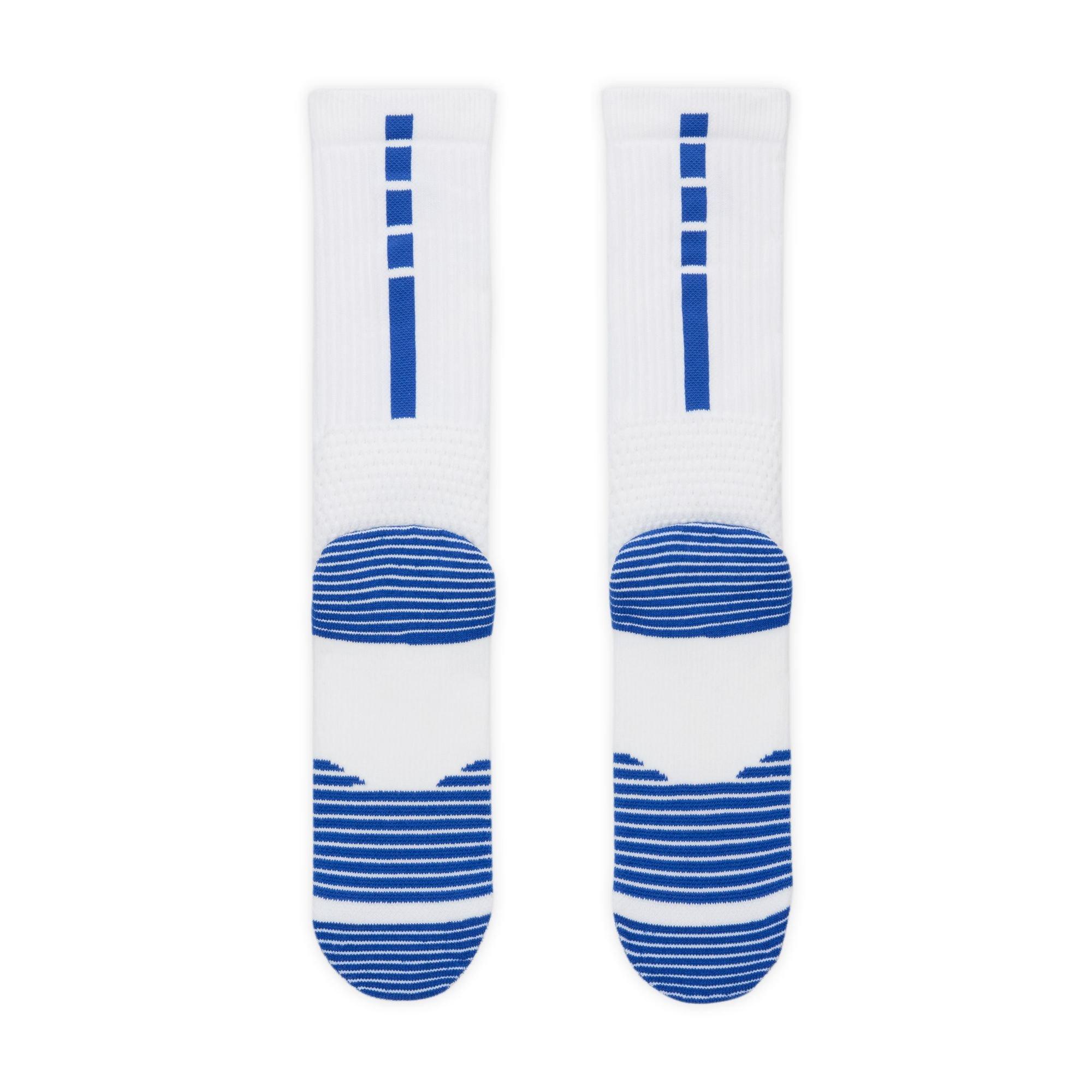 Nike Elite 2.0 White/Royal Basketball Crew Socks