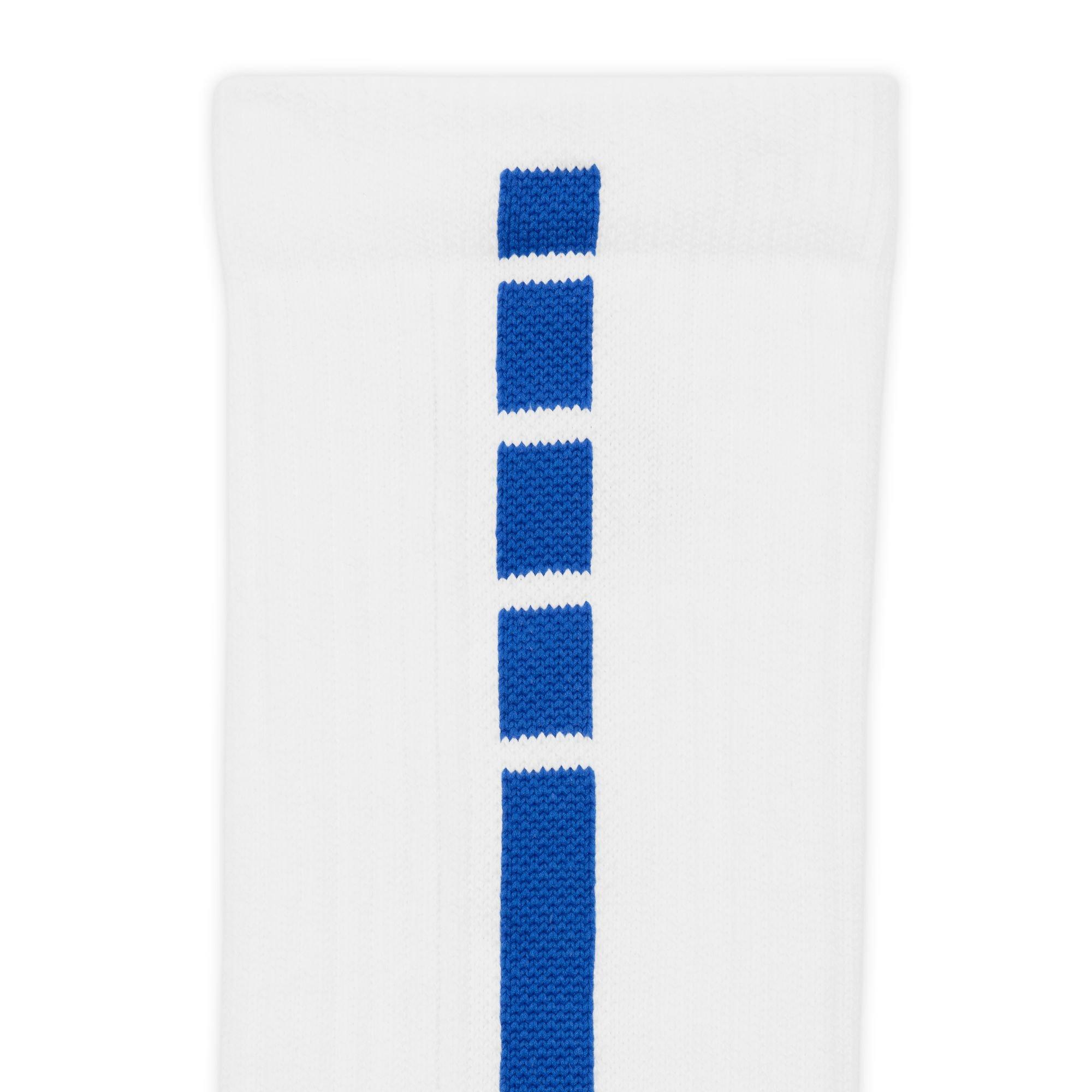 Nike Elite 2.0 White/Royal Basketball Crew Socks