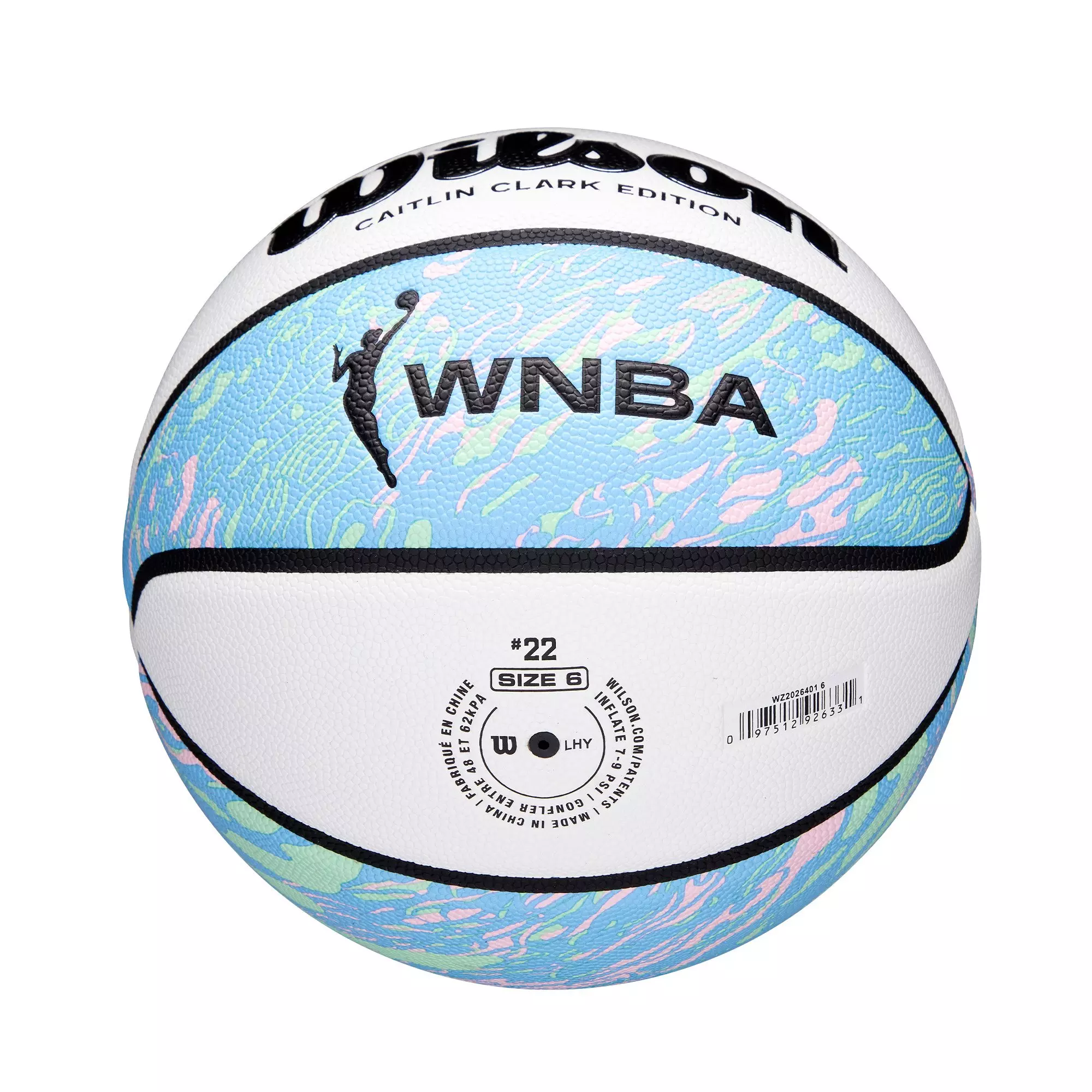 Wilson WNBA Caitlin Clark Oasis Basketball - WHITE/MULTI
