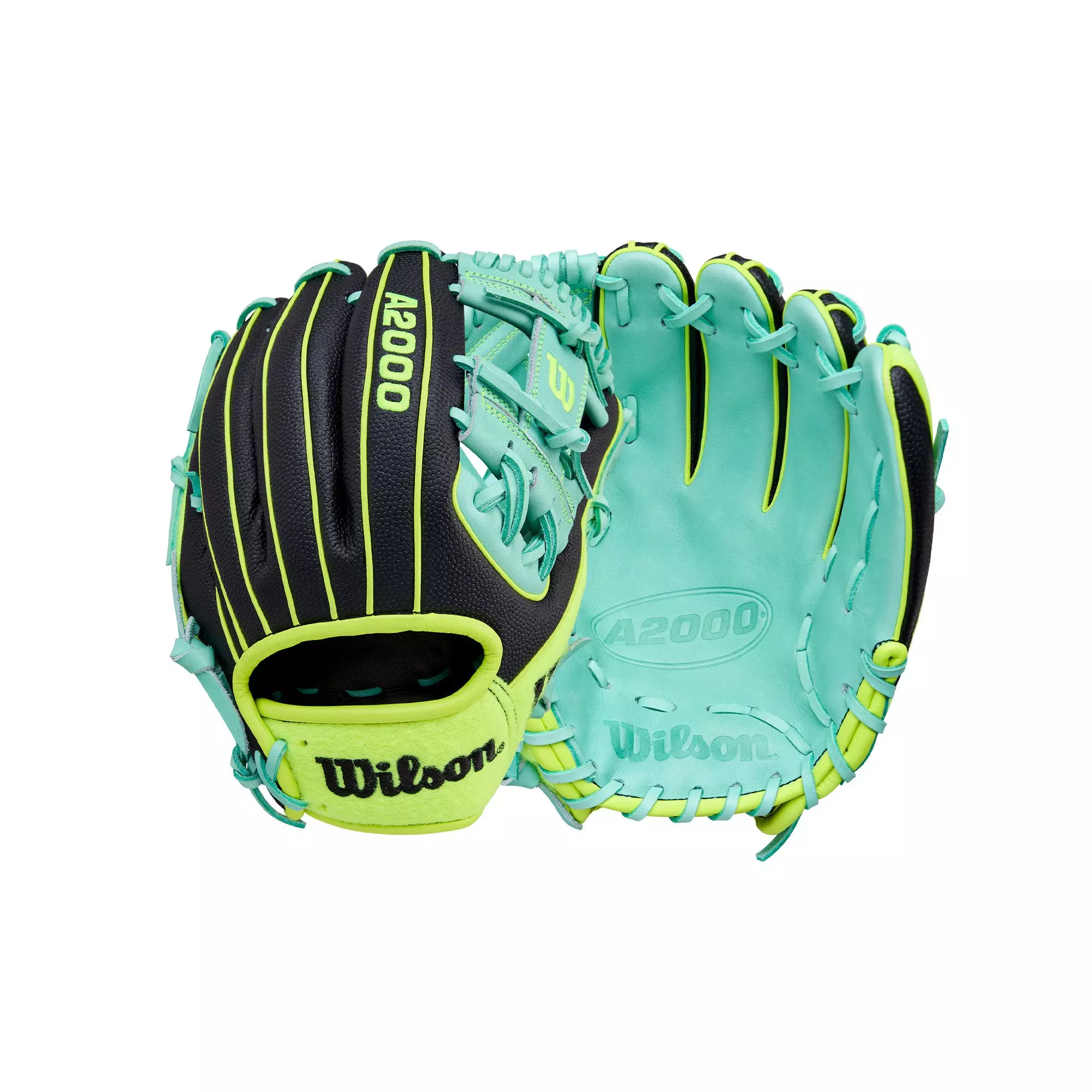 Wilson A2000 1786SS Series 11.5" Baseball Fielders Glove - Black/Optic/Seafoam - BLACK/OPTIC/SEAFOAM
