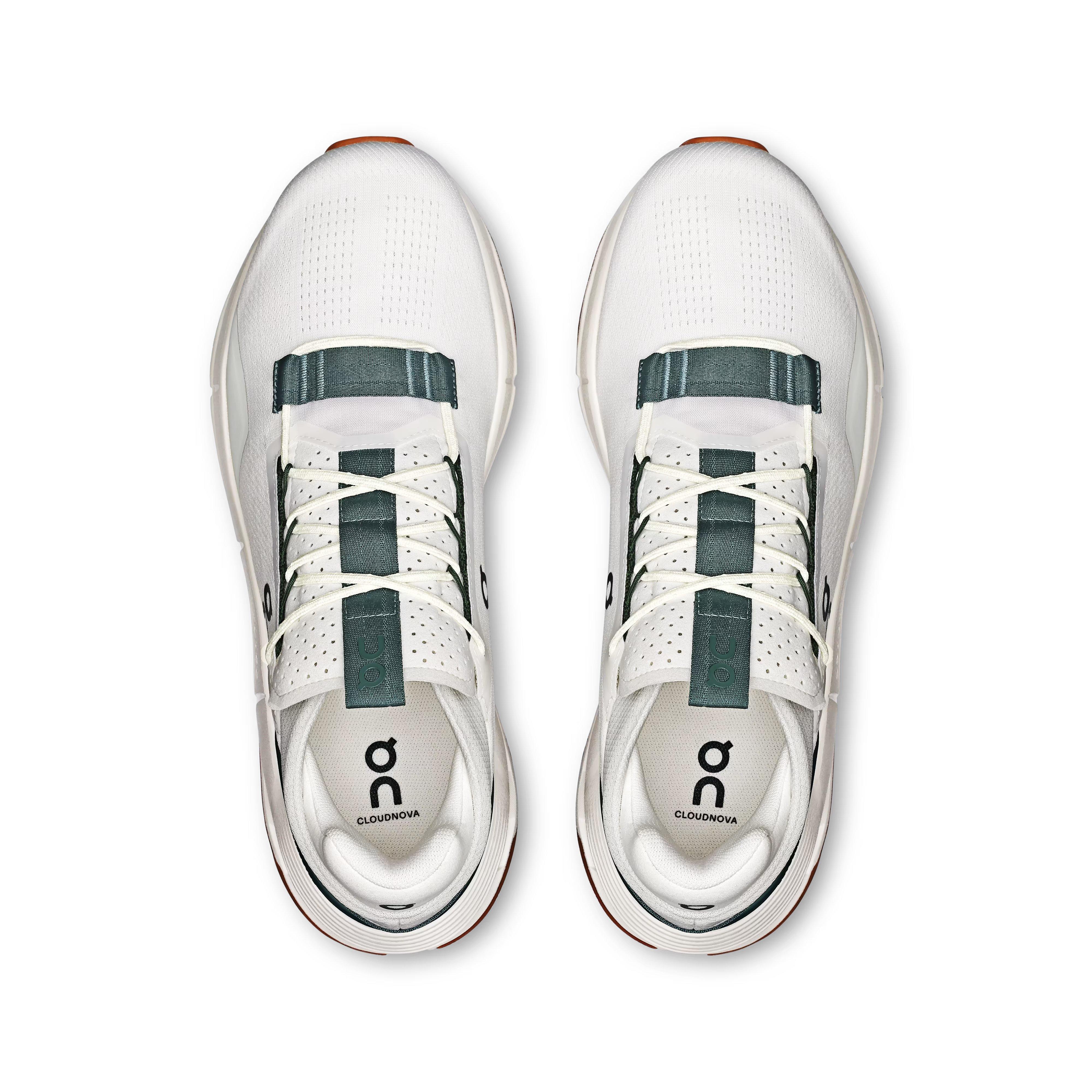 On Cloudnova 2 "Ivory/Olive" Men's Shoe - WHITE/GREEN Thumbnail View 3