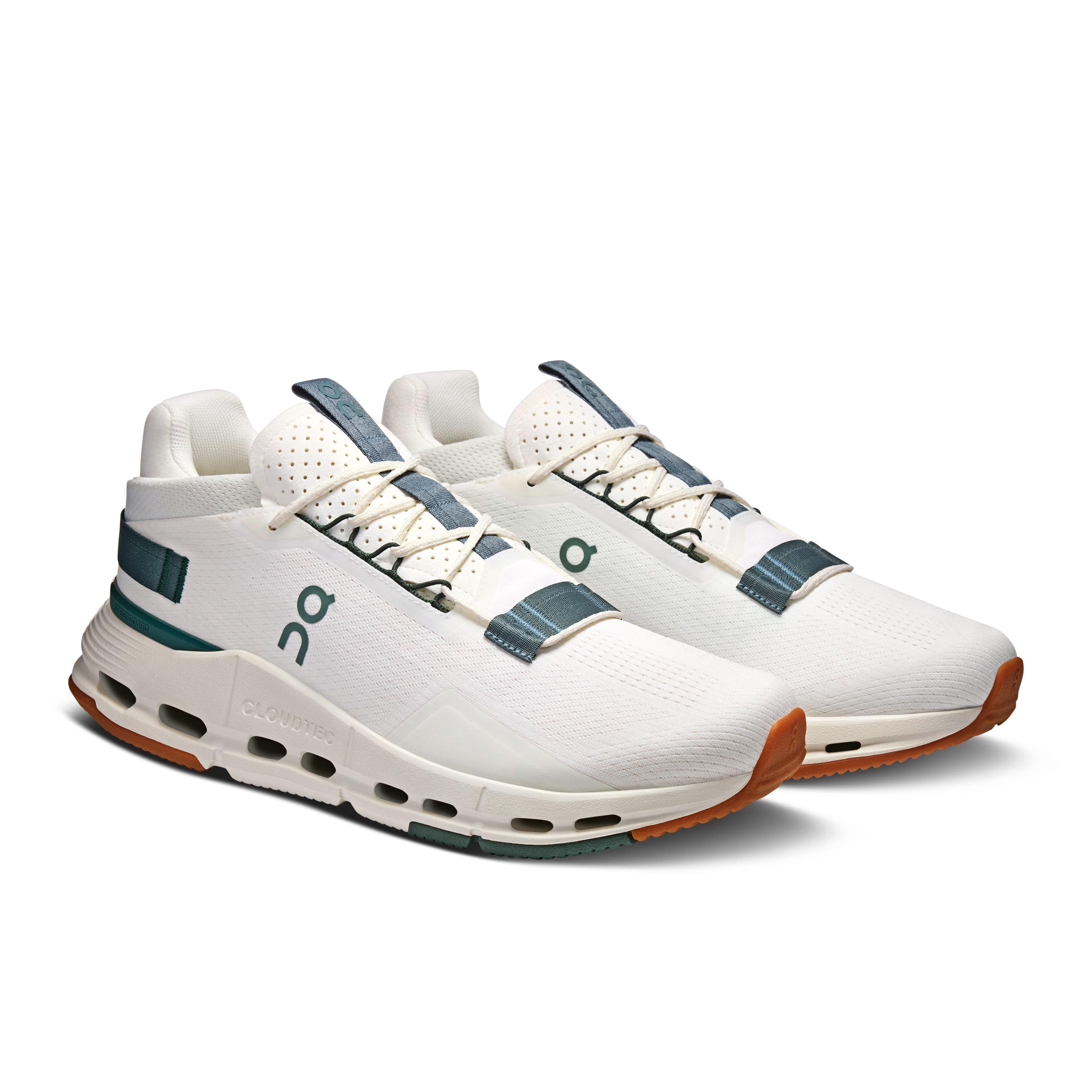 On Cloudnova 2 "Ivory/Olive" Men's Shoe - WHITE/GREEN Thumbnail View 6