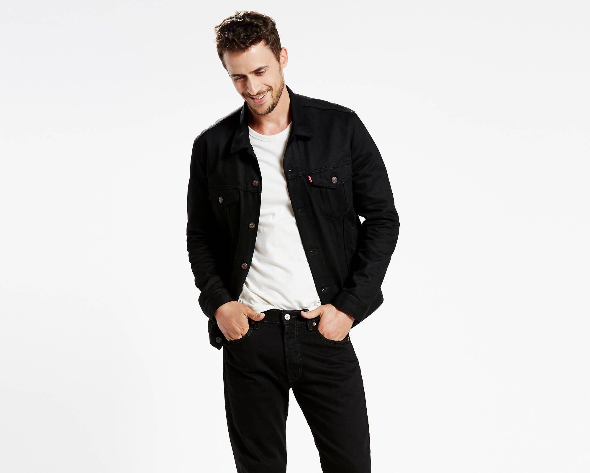 levi trucker jacket black