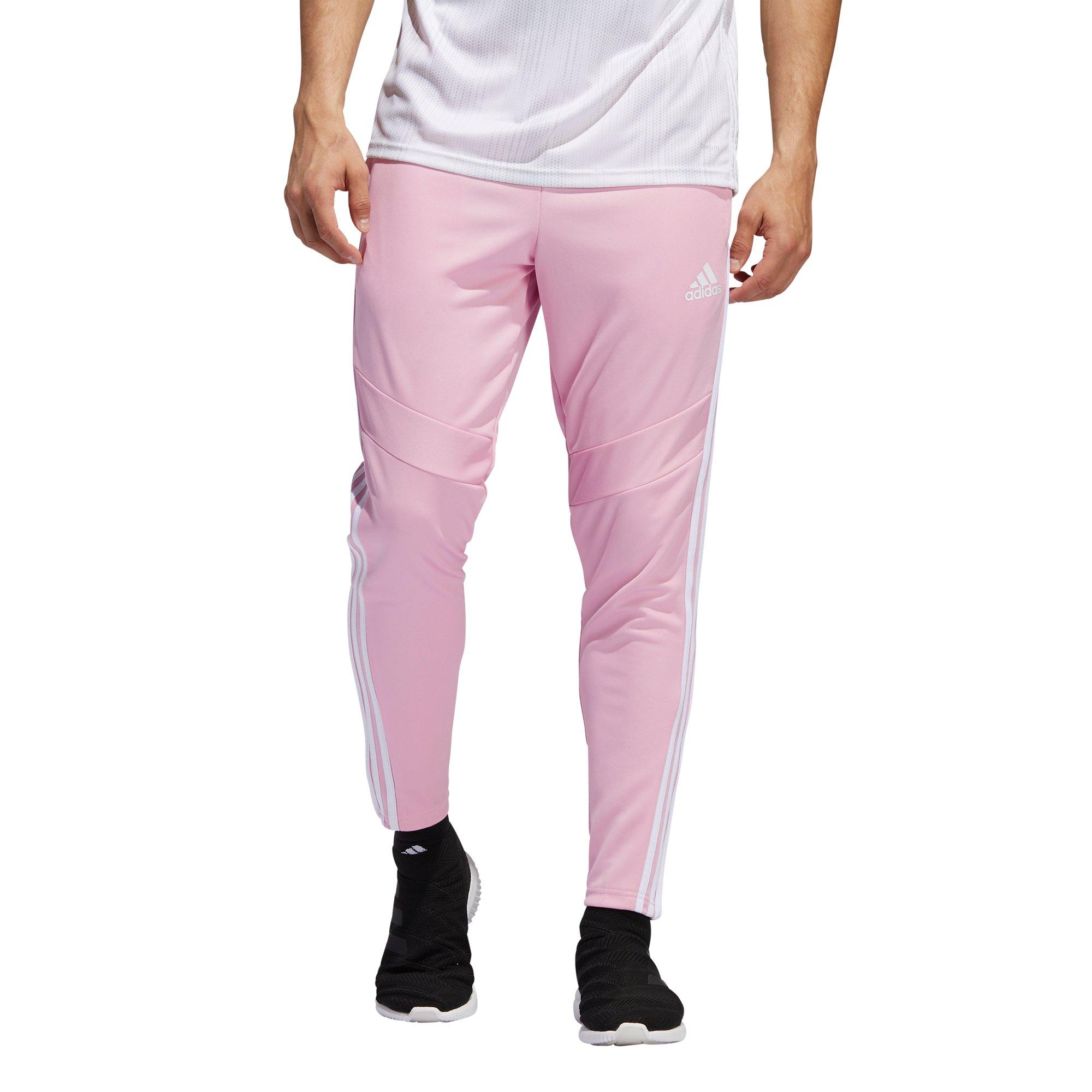 pink and white adidas pants