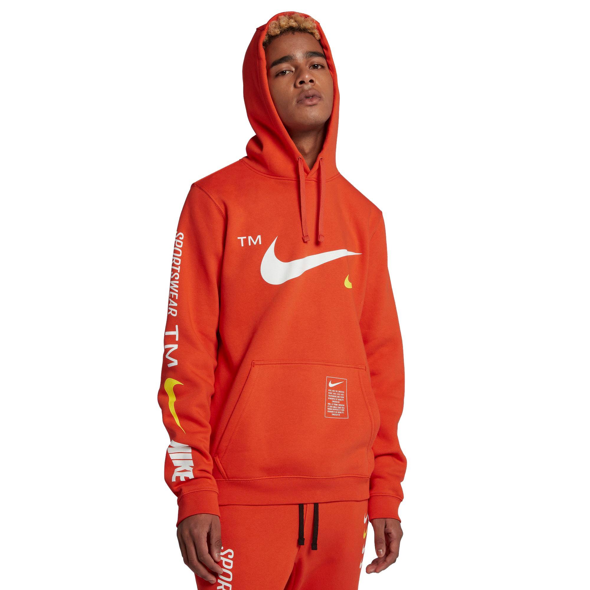 orange nike pullover hoodie
