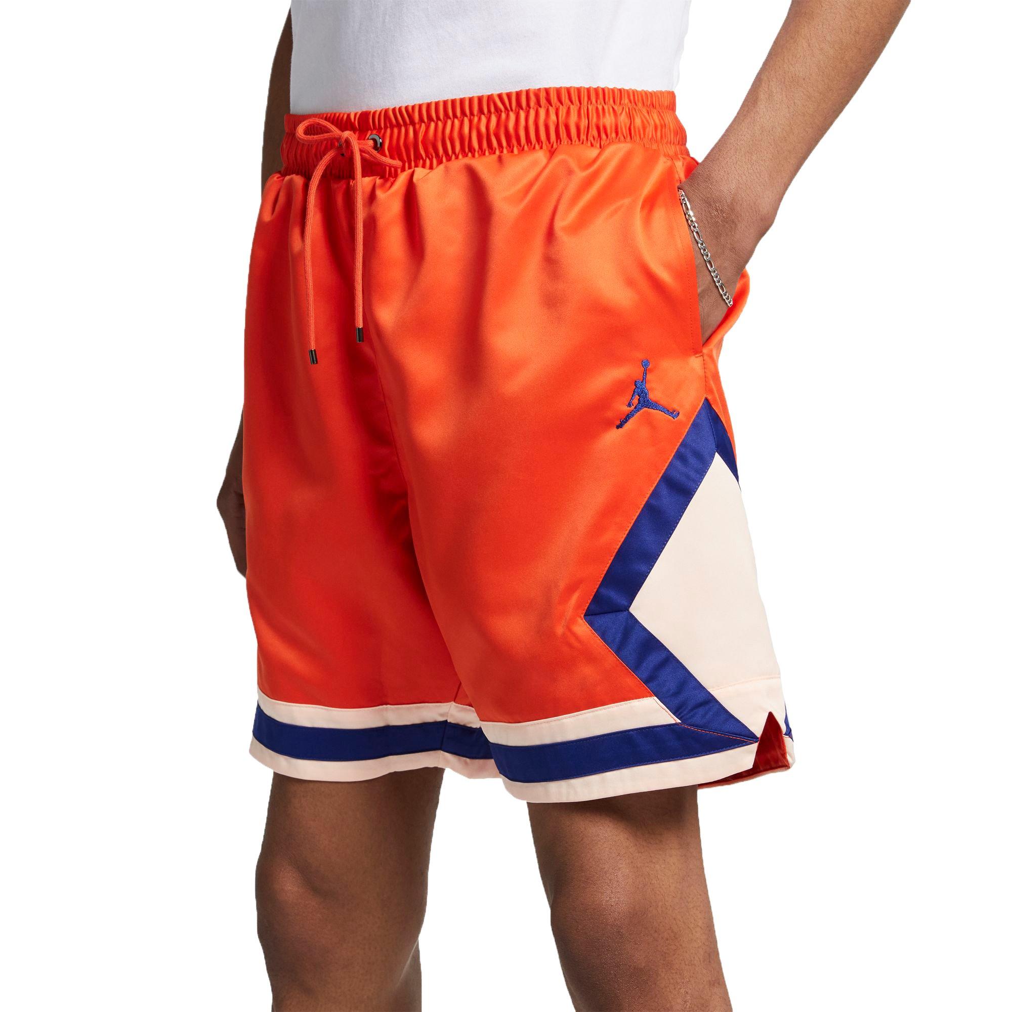 Satin Diamond Shorts - Orange/Royal 