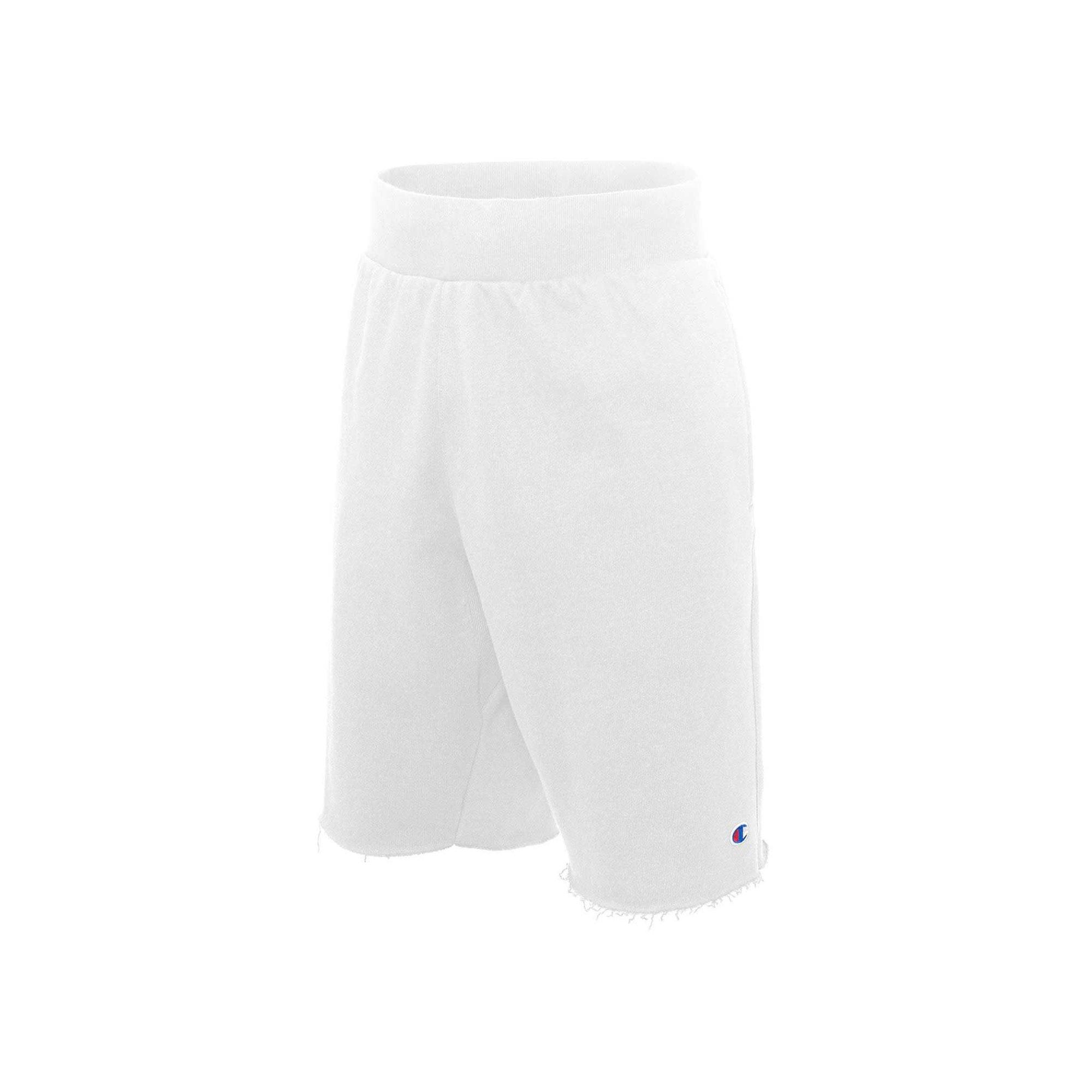 Champion Men's Reverse Weave Cut Off Fleece Shorts - White