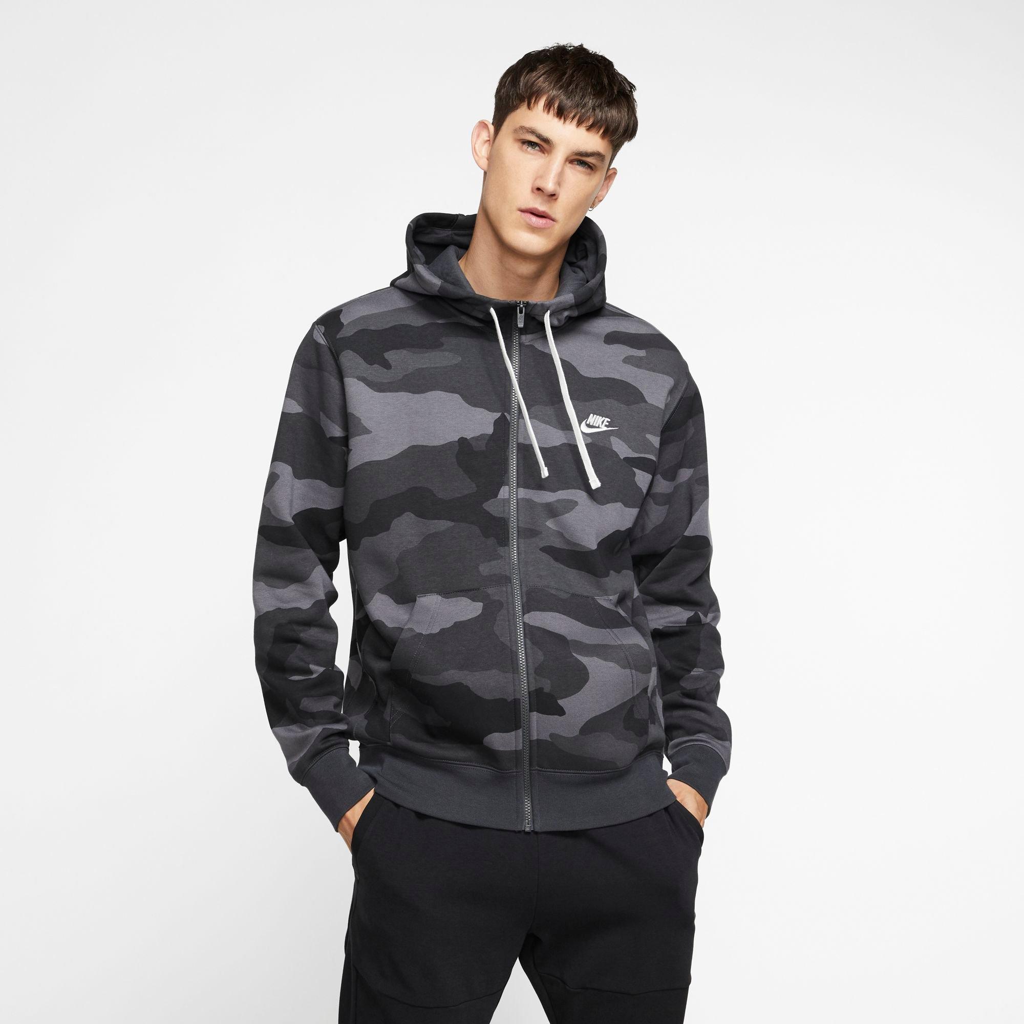 nike full zip camo hoodie