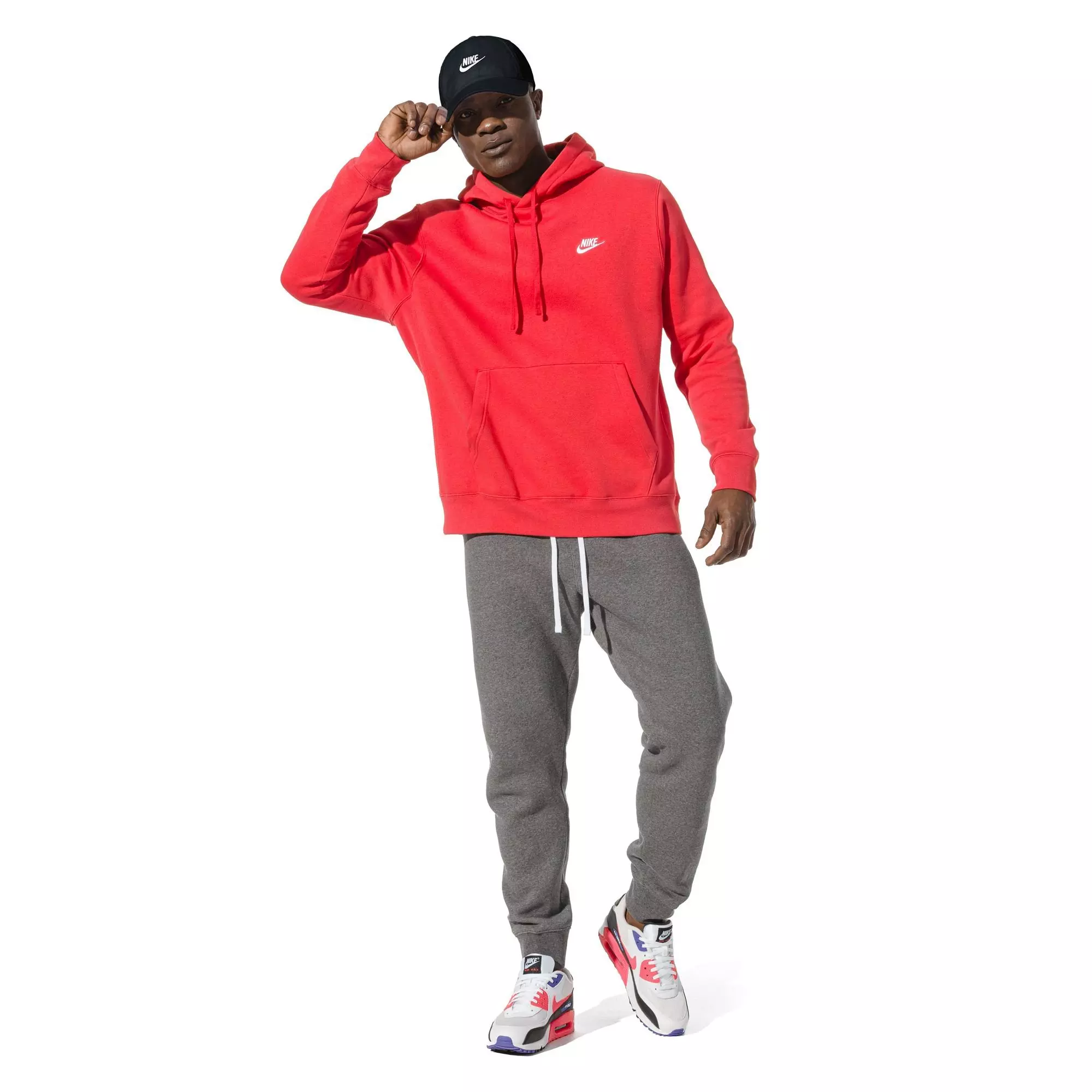 Nike Men's Sportswear Club Fleece Classic Pullover Hoodie - Red - RED
