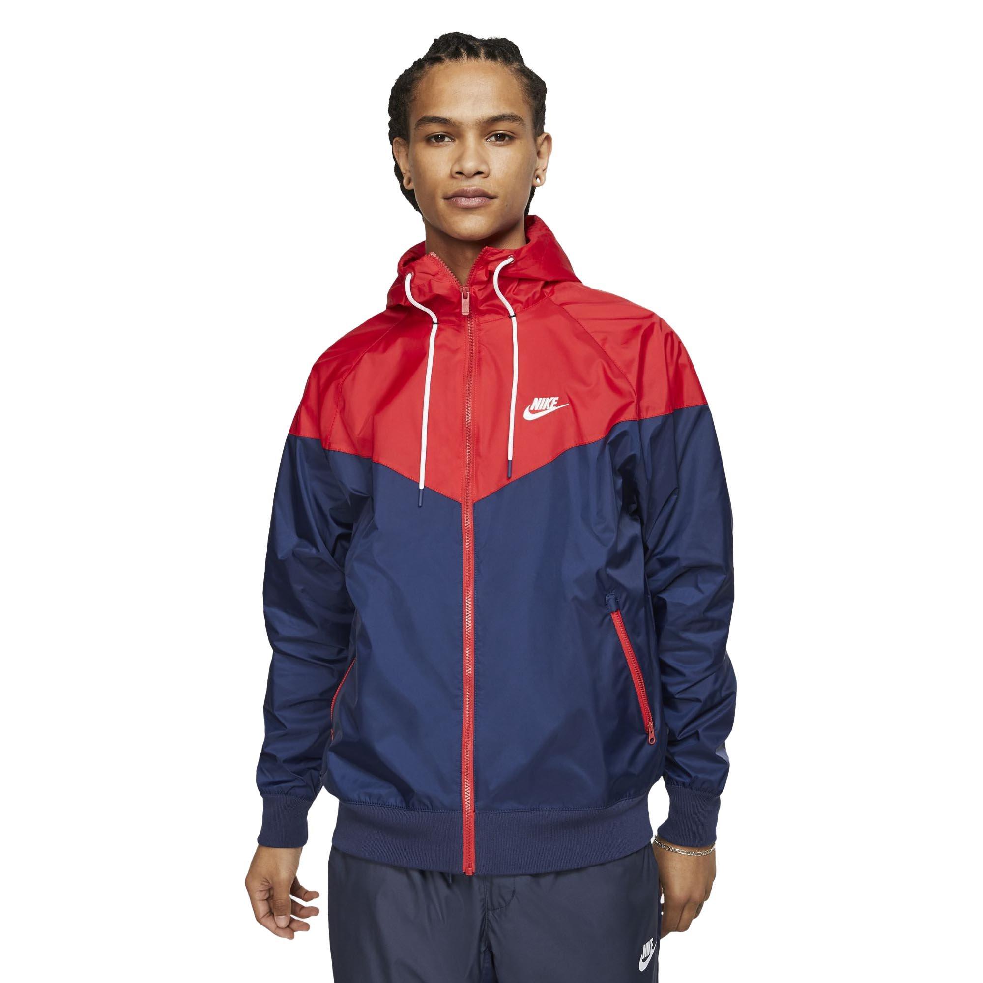 nike windbreaker mens red white and blue