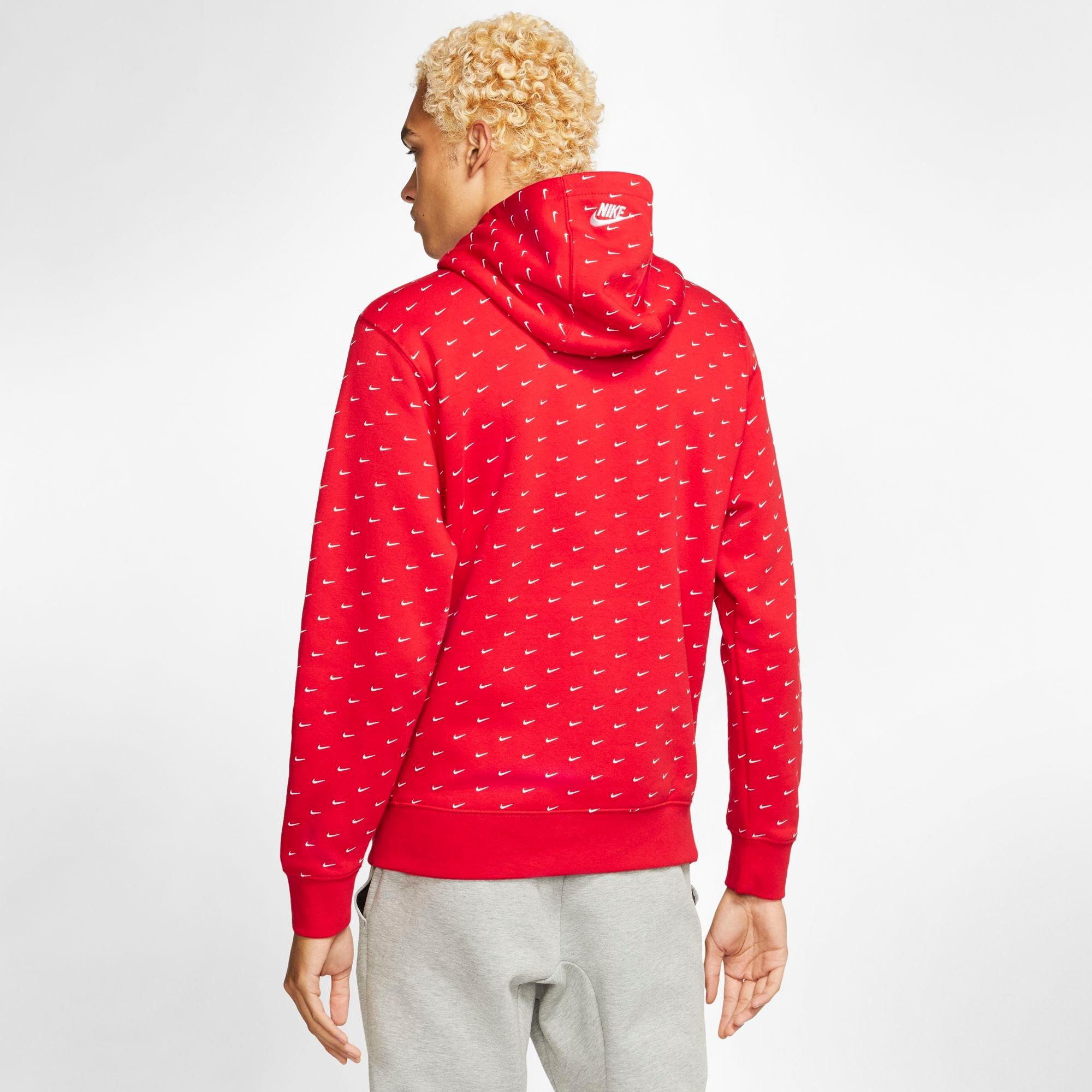 black nike sweatshirt with red swoosh