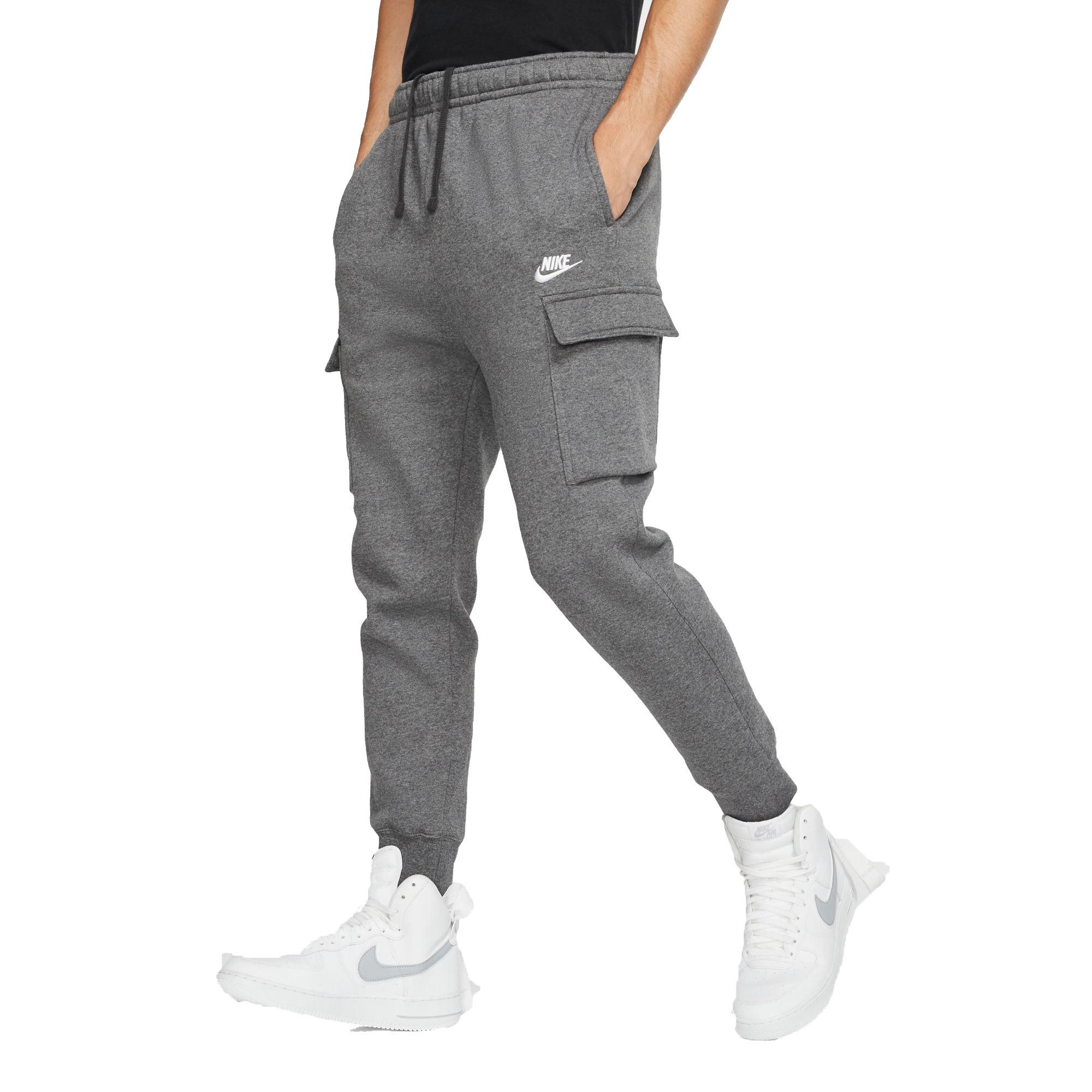 Nike Essentials Fleece cuffed cargo sweatpants in white heather - WHITE