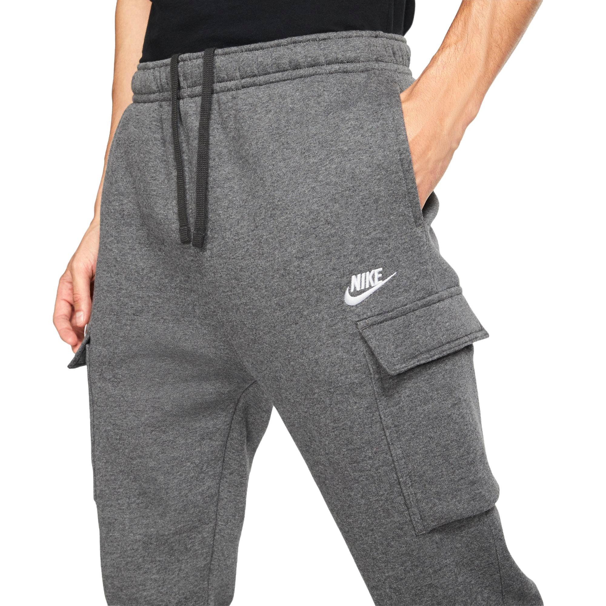 Nike Club cuffed cargo sweatpants in dark gray