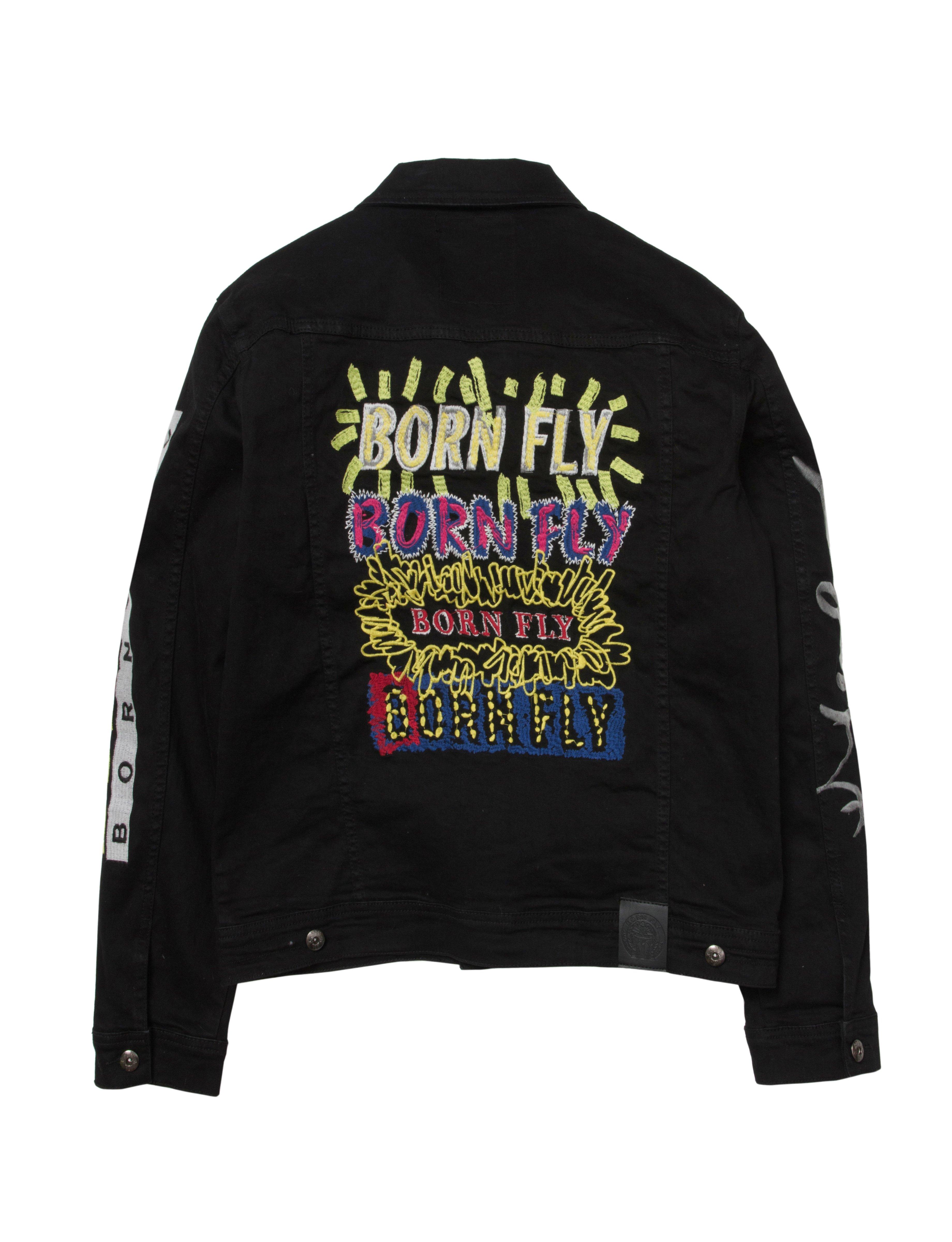 Born Fly Men's Monopoly Denim Jacket - BLACK Thumbnail View 2