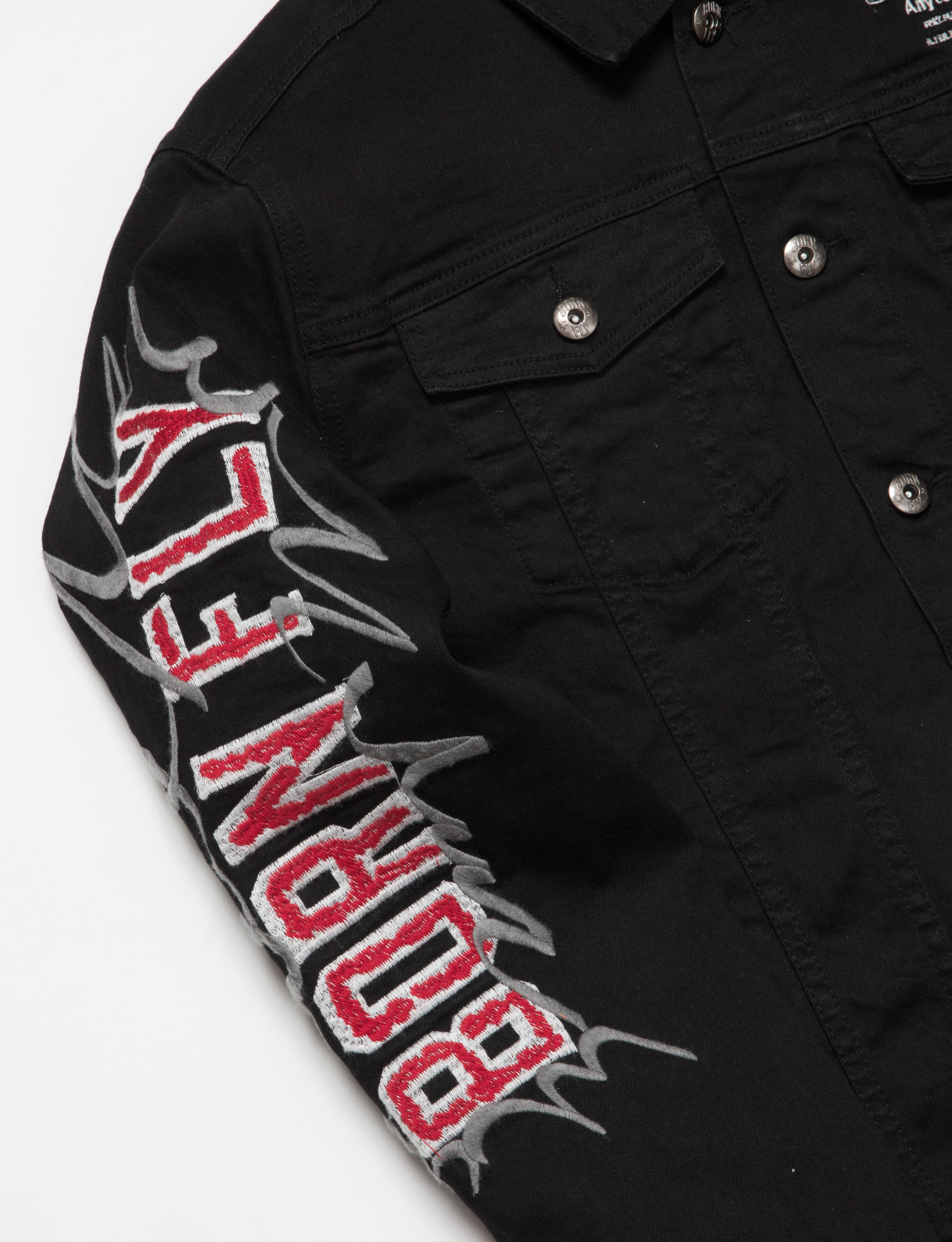 Born Fly Men's Monopoly Denim Jacket - BLACK Thumbnail View 4