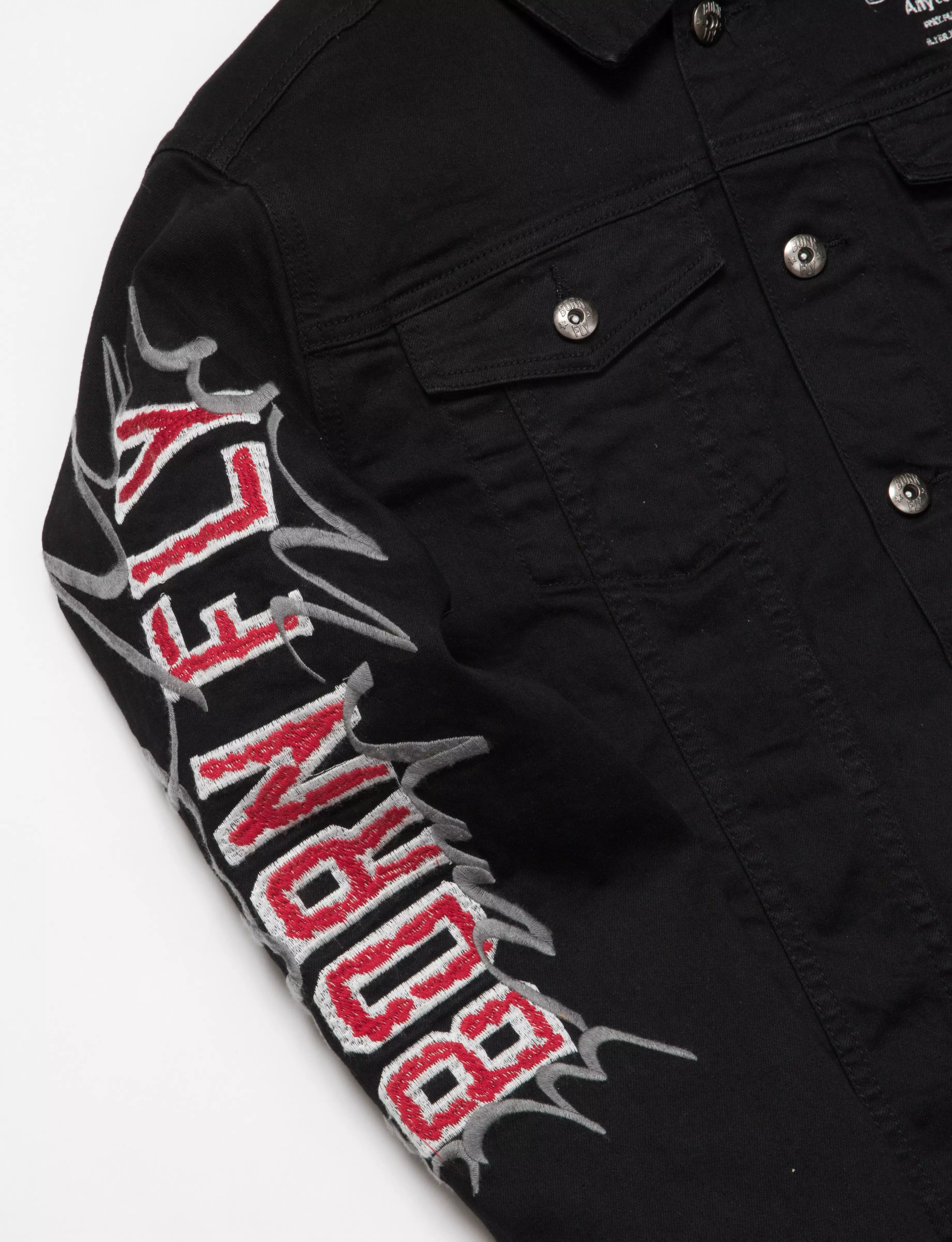 Born Fly Men's Monopoly Denim Jacket - BLACK