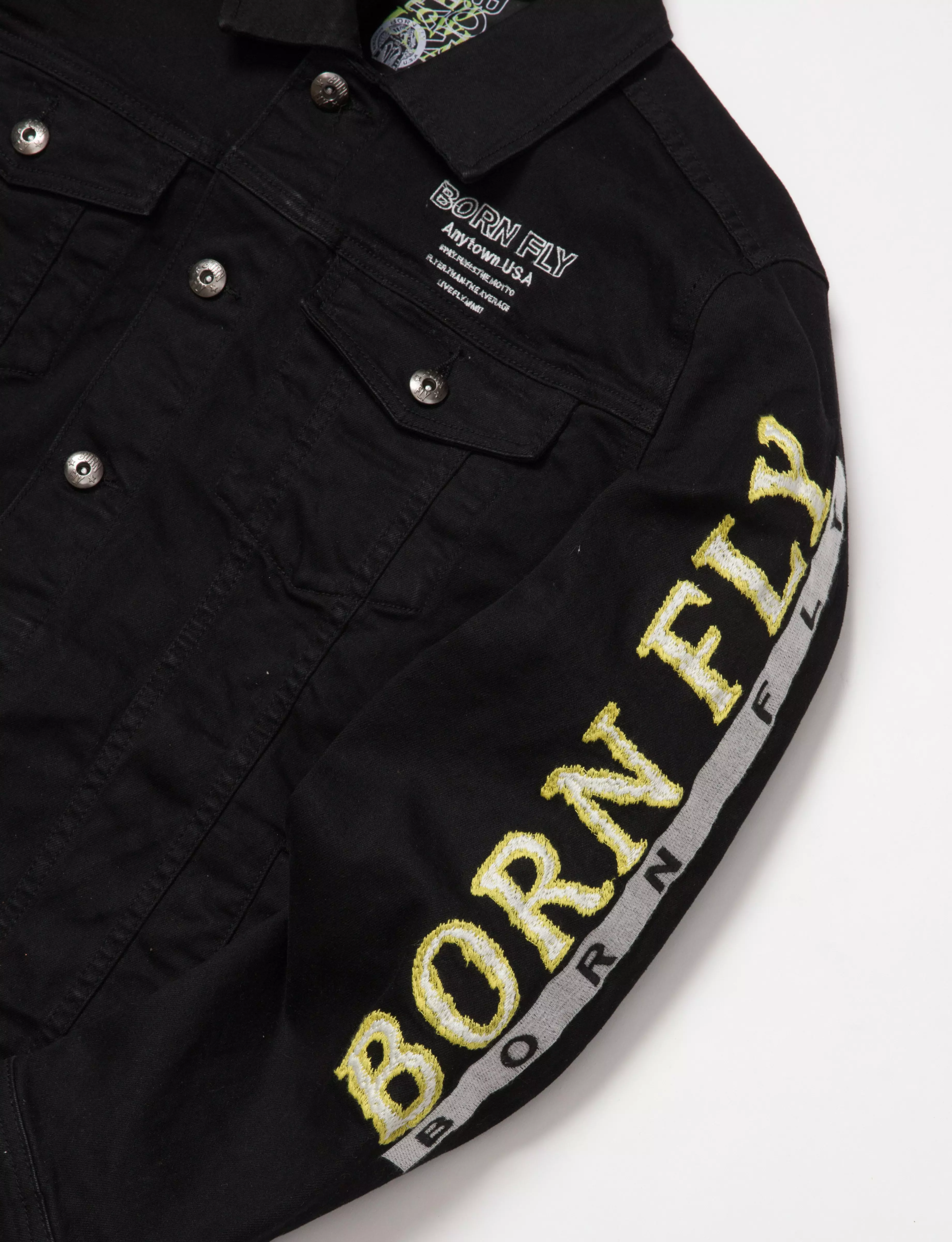 Born Fly Men's Monopoly Denim Jacket - BLACK