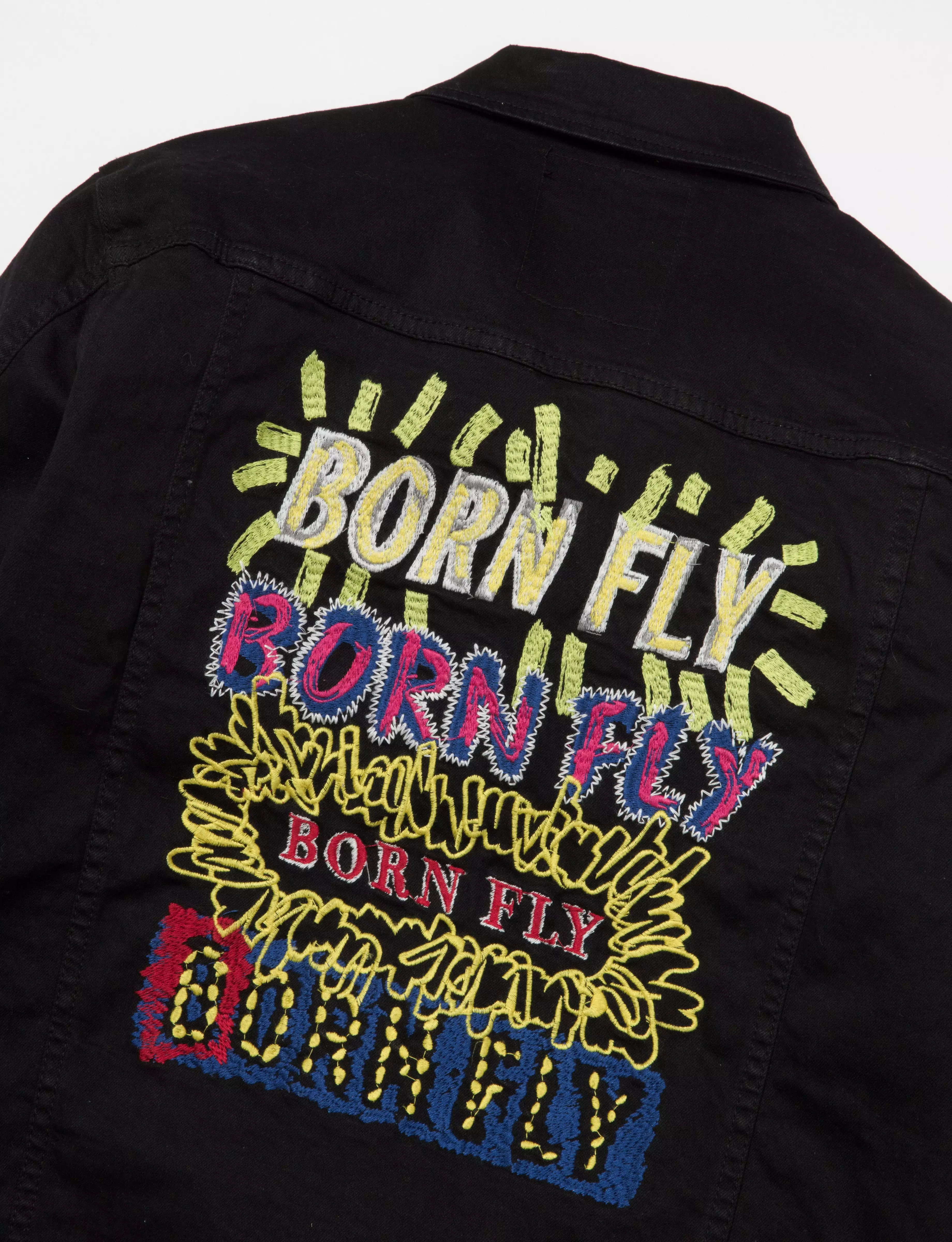 Born Fly Men's Monopoly Denim Jacket - BLACK