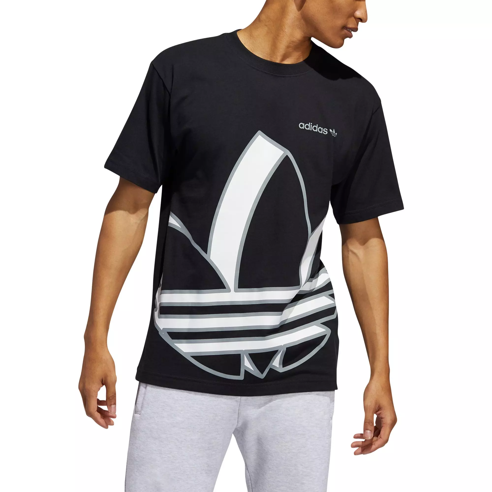 adidas Men's Originals 3D Trefoil Tee - BLACK