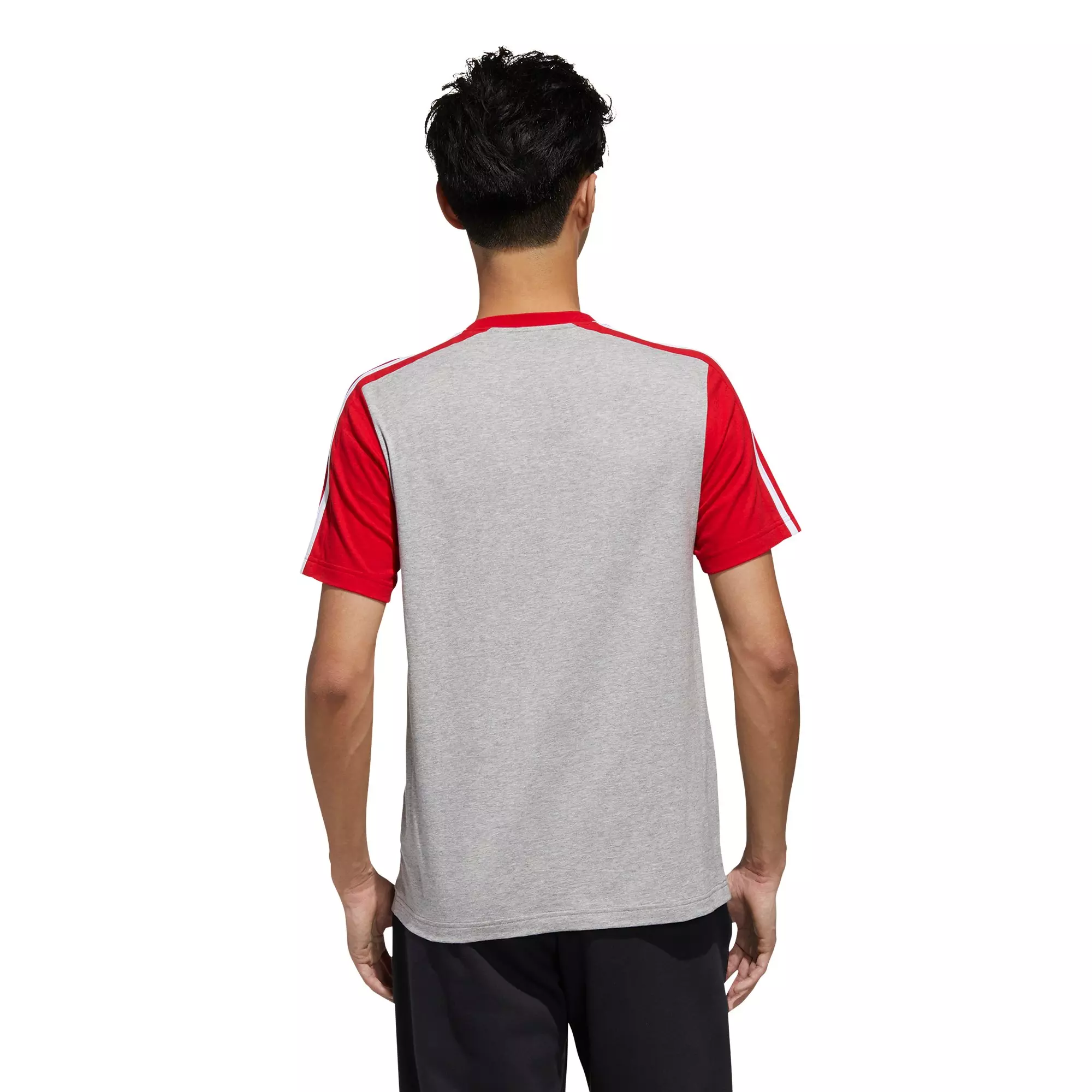 adidas Men's Essentials Colorblock Tee - Red - RED