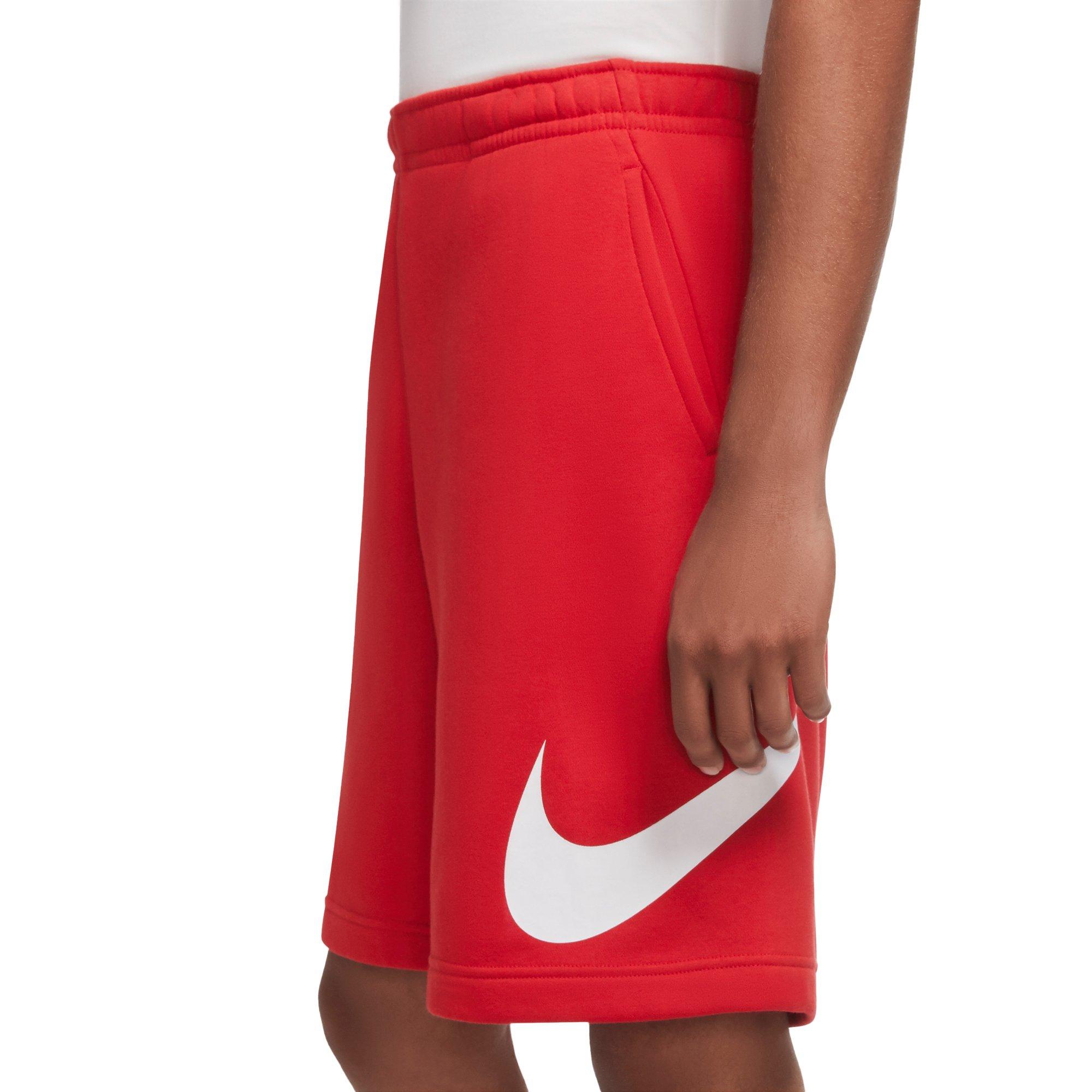 Boxed Graphic Sports Shorts, Red