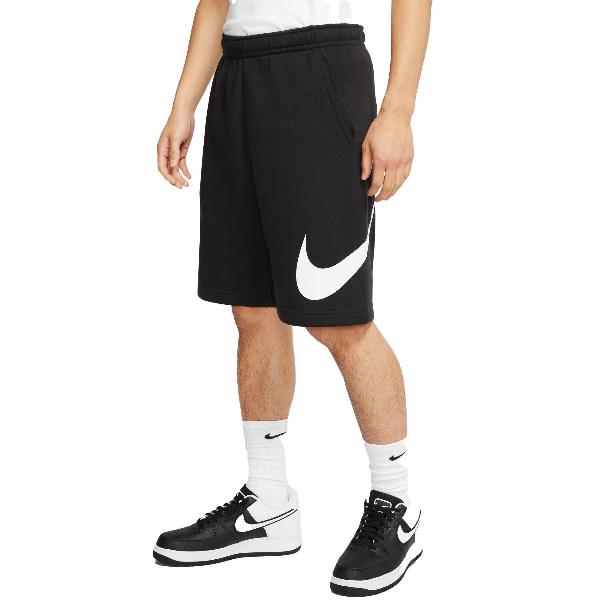 Nike Men's Sportswear Club "Black" Graphic Shorts - BLACK Thumbnail View 1