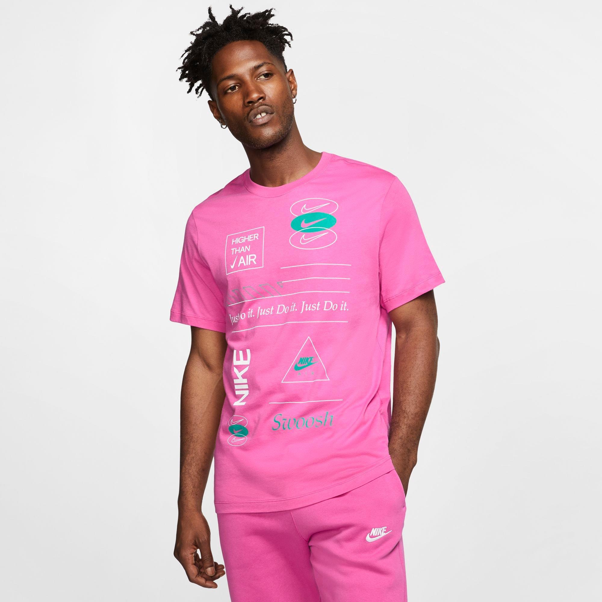 Nike Men's Pink Overbrand Tee - Hibbett 