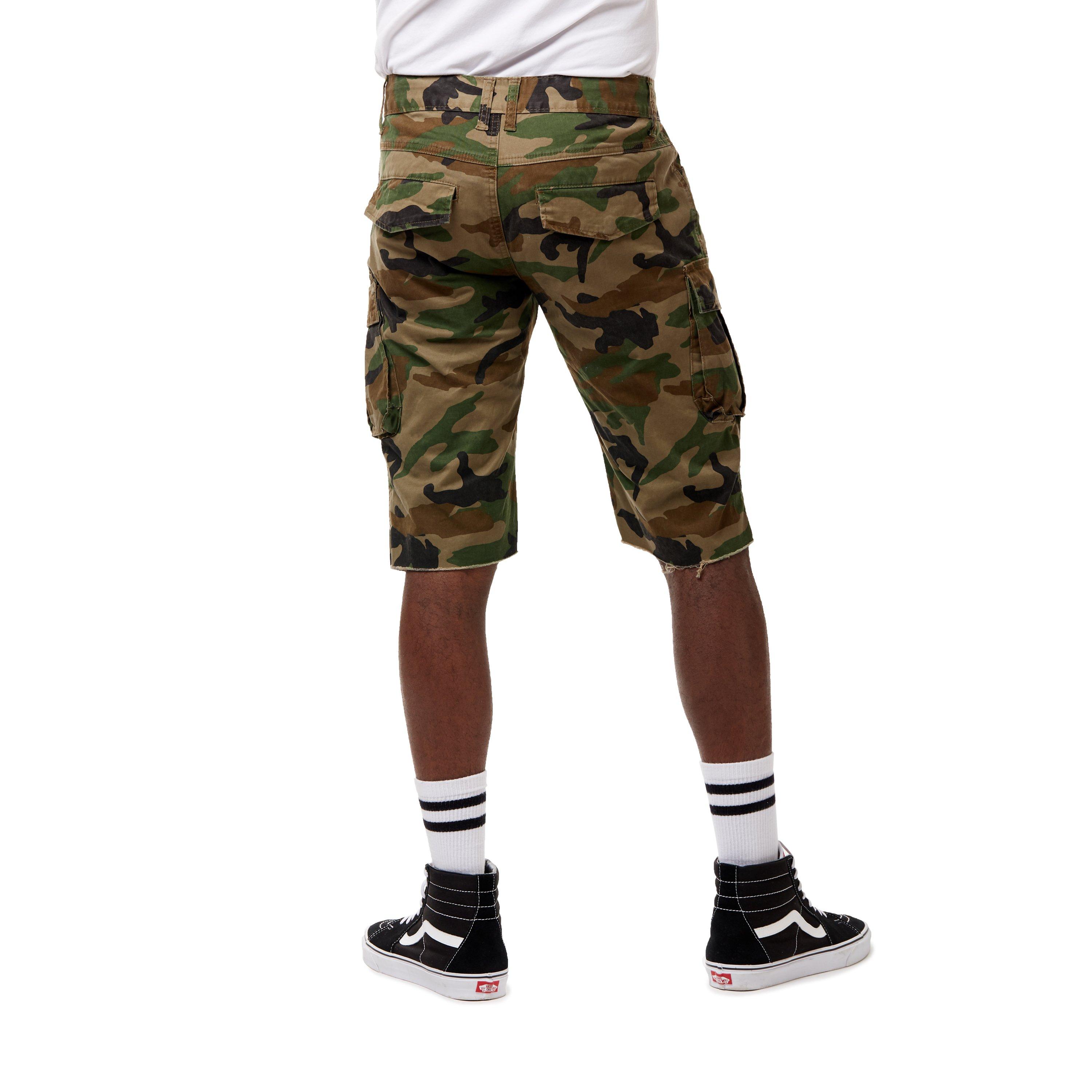 Clearance RYRJJ Mens Camo Cargo Shorts Multi Pockets Lightweight