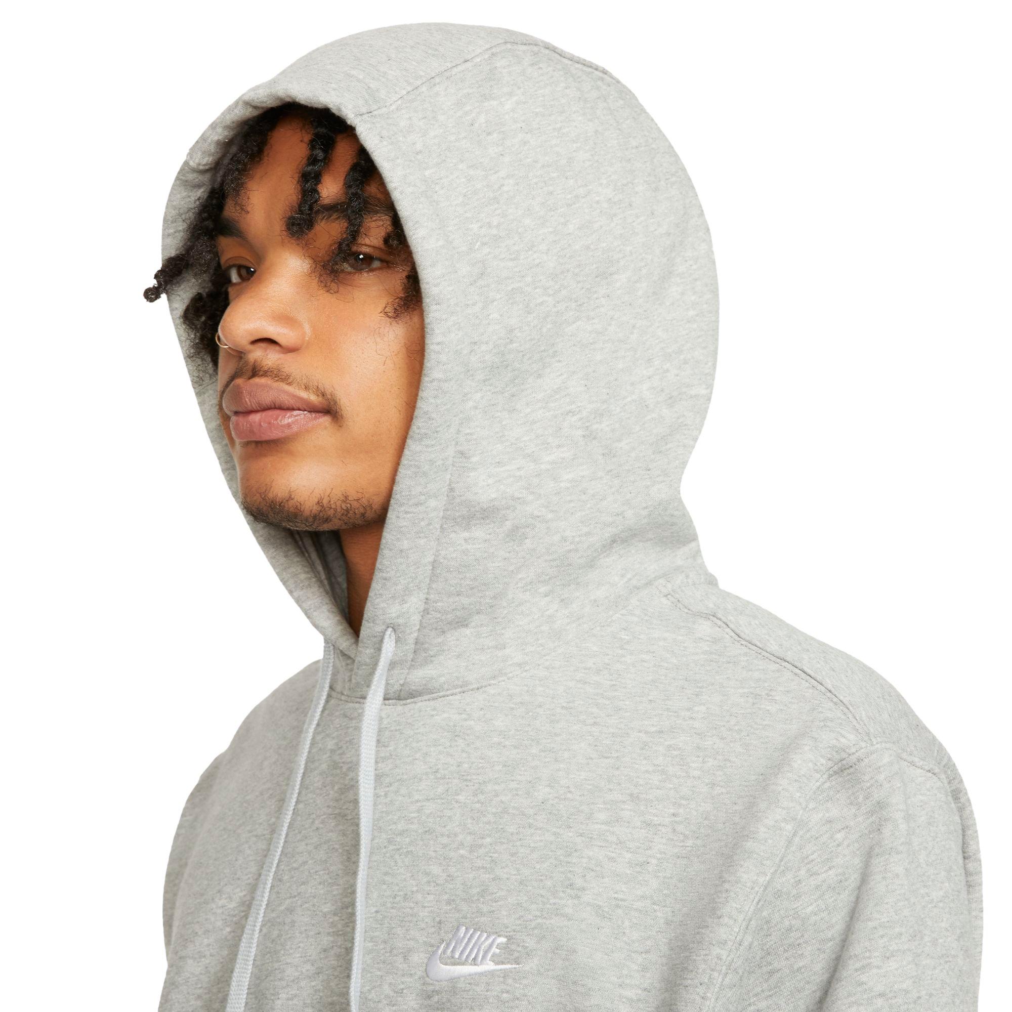 Nike Men's Sportswear Club Fleece Hoodie-Grey - GREY Thumbnail View 3