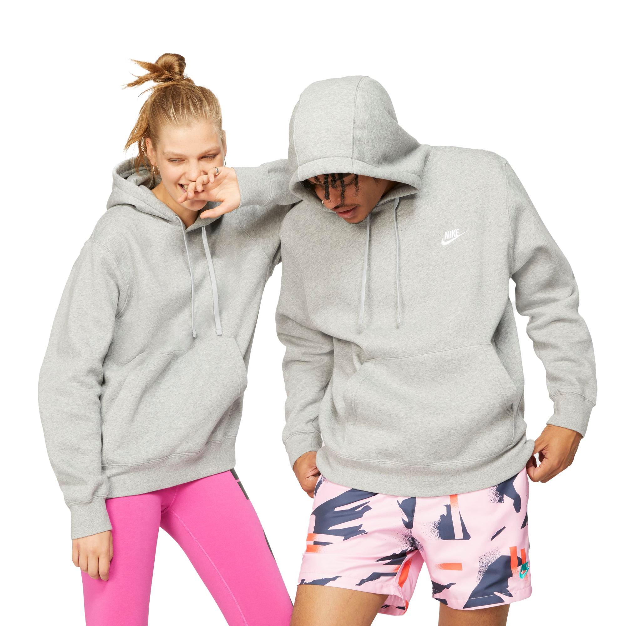 Nike Men's Sportswear Club Fleece Hoodie-Grey - GREY Thumbnail View 5