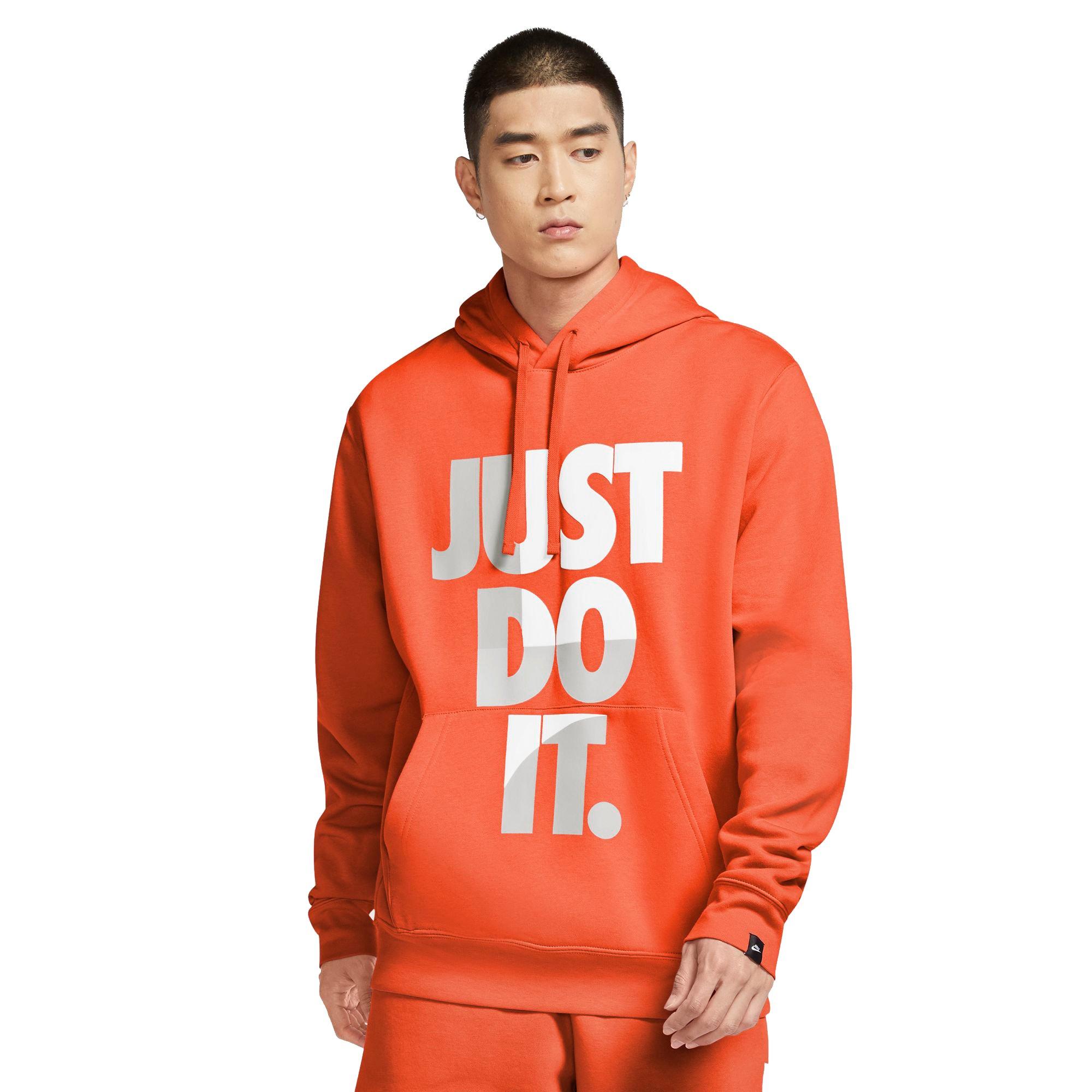 nike just do it orange hoodie