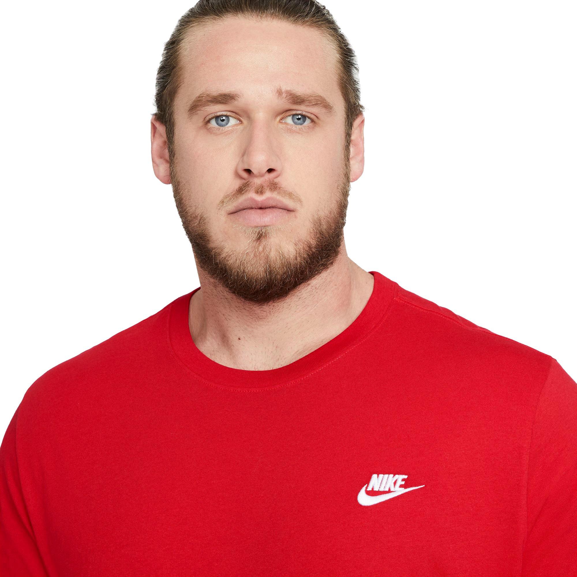 Nike Men's Sportswear Club "Red" T-Shirt - RED Thumbnail View 3
