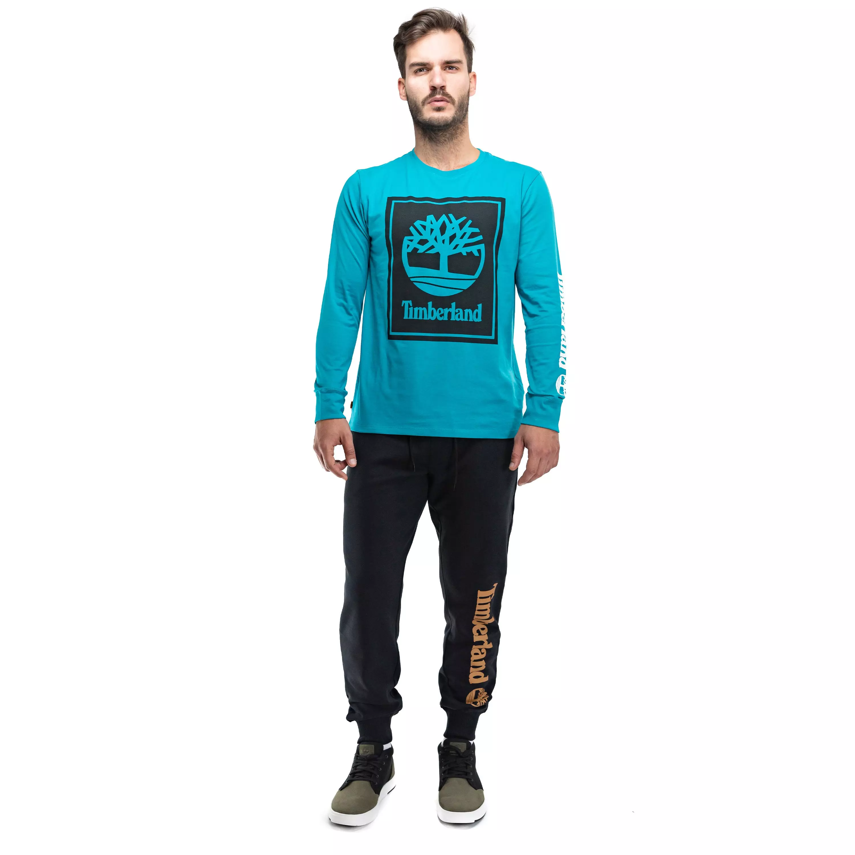 Timberland Men's Fleece Pants-Black - BLACK