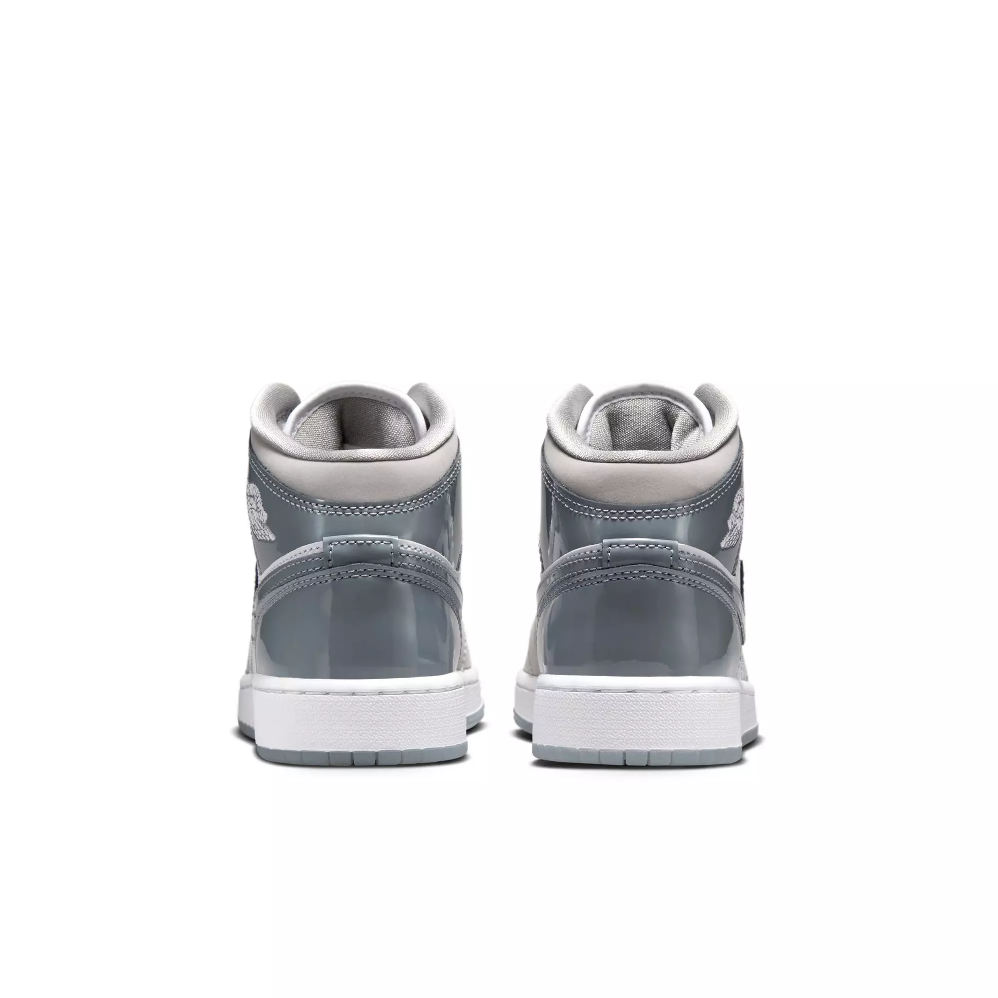 Jordan 1 Mid SE "White/Cool Grey/Medium Grey" Preschool Boys' Shoe - GREY/WHITE