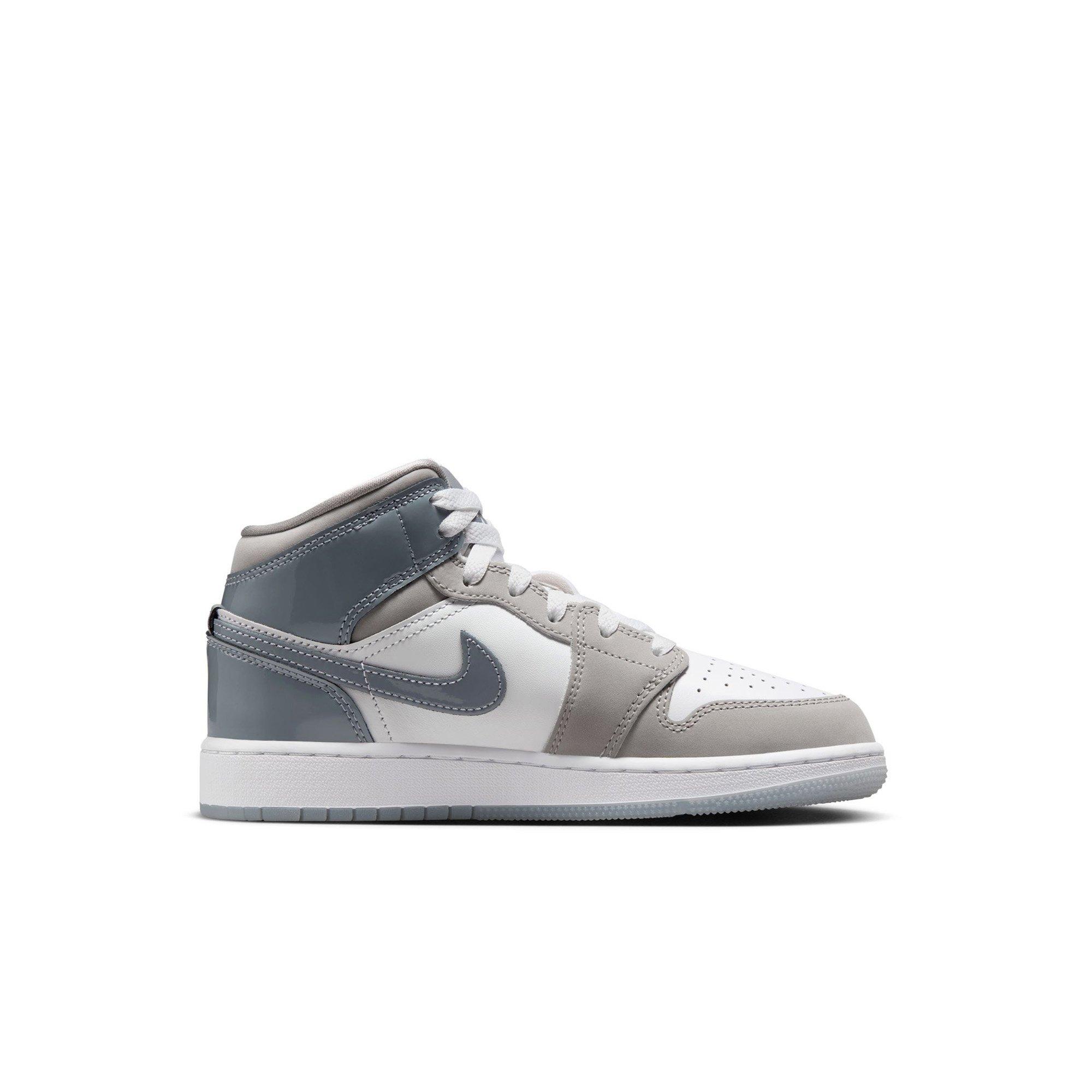Jordan 1 Mid SE Preschool Boys' "White/Cool Grey/Medium Grey" Shoe