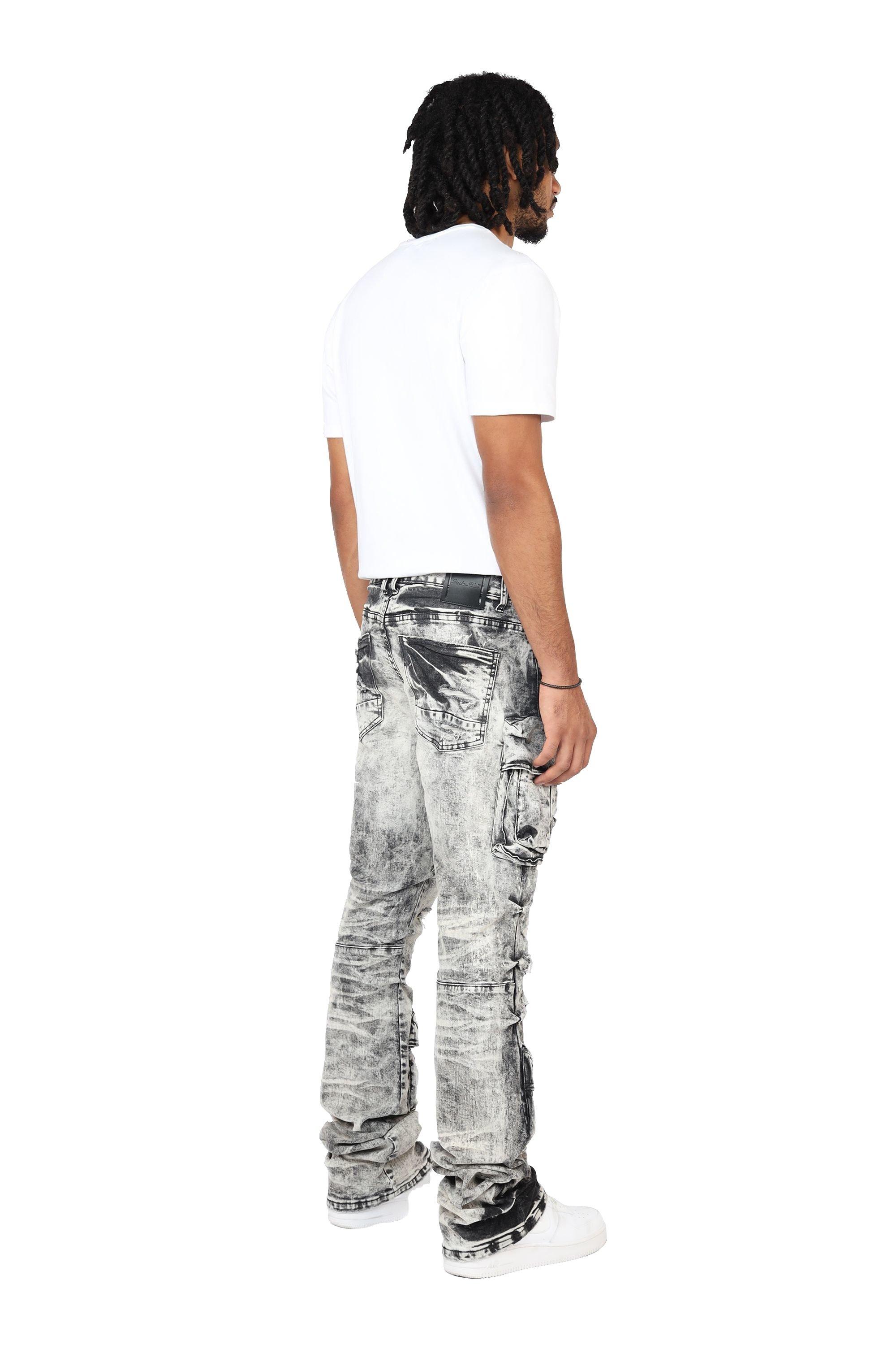 Smoke Rise Men's STK Flower Cargo Pants - Aurora Black - BLACK Thumbnail View 2