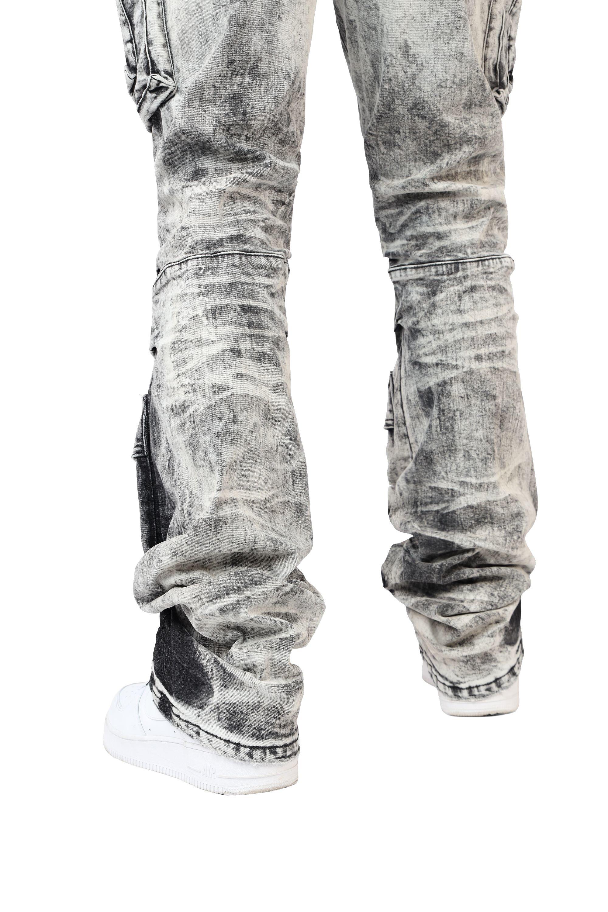 Smoke Rise Men's STK Flower Cargo Pants - Aurora Black - BLACK Thumbnail View 6