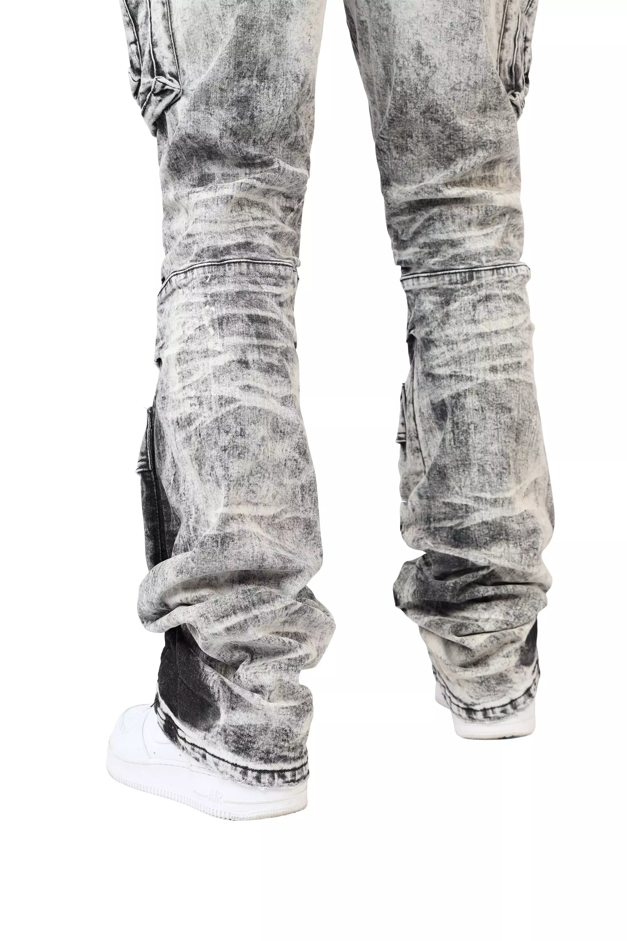 Smoke Rise Men's STK Flower Cargo Pants - Aurora Black - BLACK