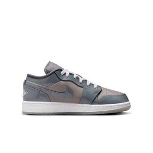 Jordan 1 Low SE "Medium Grey/Cool Grey/White" Grade School Boys' Shoe
