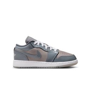 Jordan 1 Low SE "Medium Grey/Cool Grey/White" Grade School Boys' Shoe