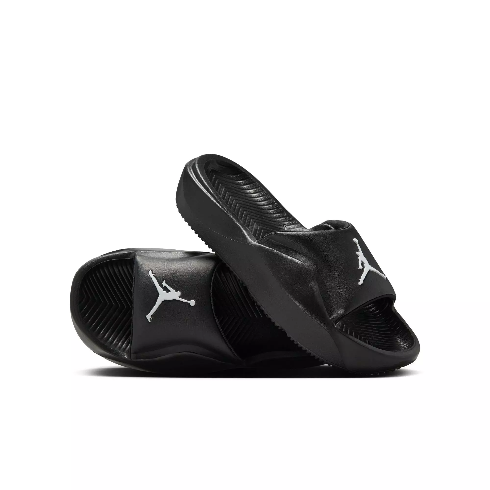 Jordan Franchise "Black/White" Grade School Boys' Slide - BLACK/WHITE