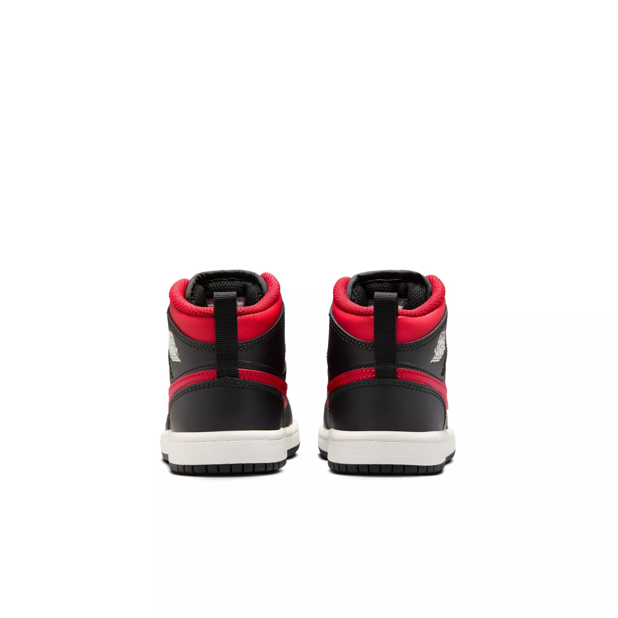 Jordan 1 Mid "Black/Varsity Red/Summit White" Preschool Boys' Shoe - BLACK/RED