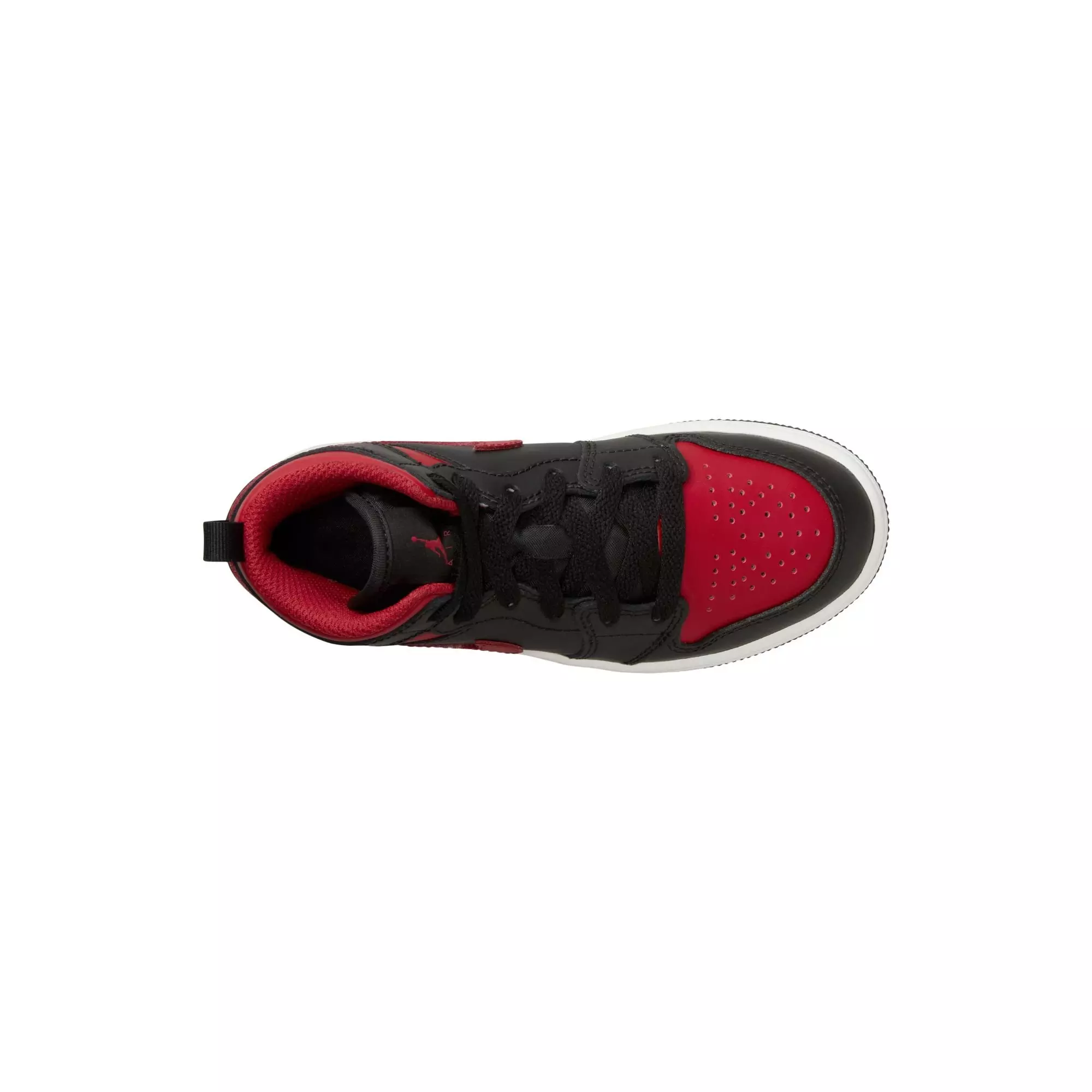Jordan 1 Mid "Black/Varsity Red/Summit White" Preschool Boys' Shoe - BLACK/RED