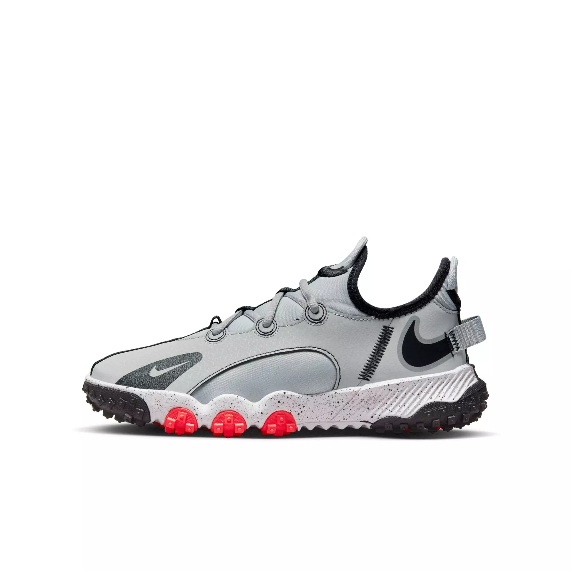 Nike Future Field "Smoke Grey/Black/Bright Crimson/White" Grade School Boys' Baseball Shoe - GREY