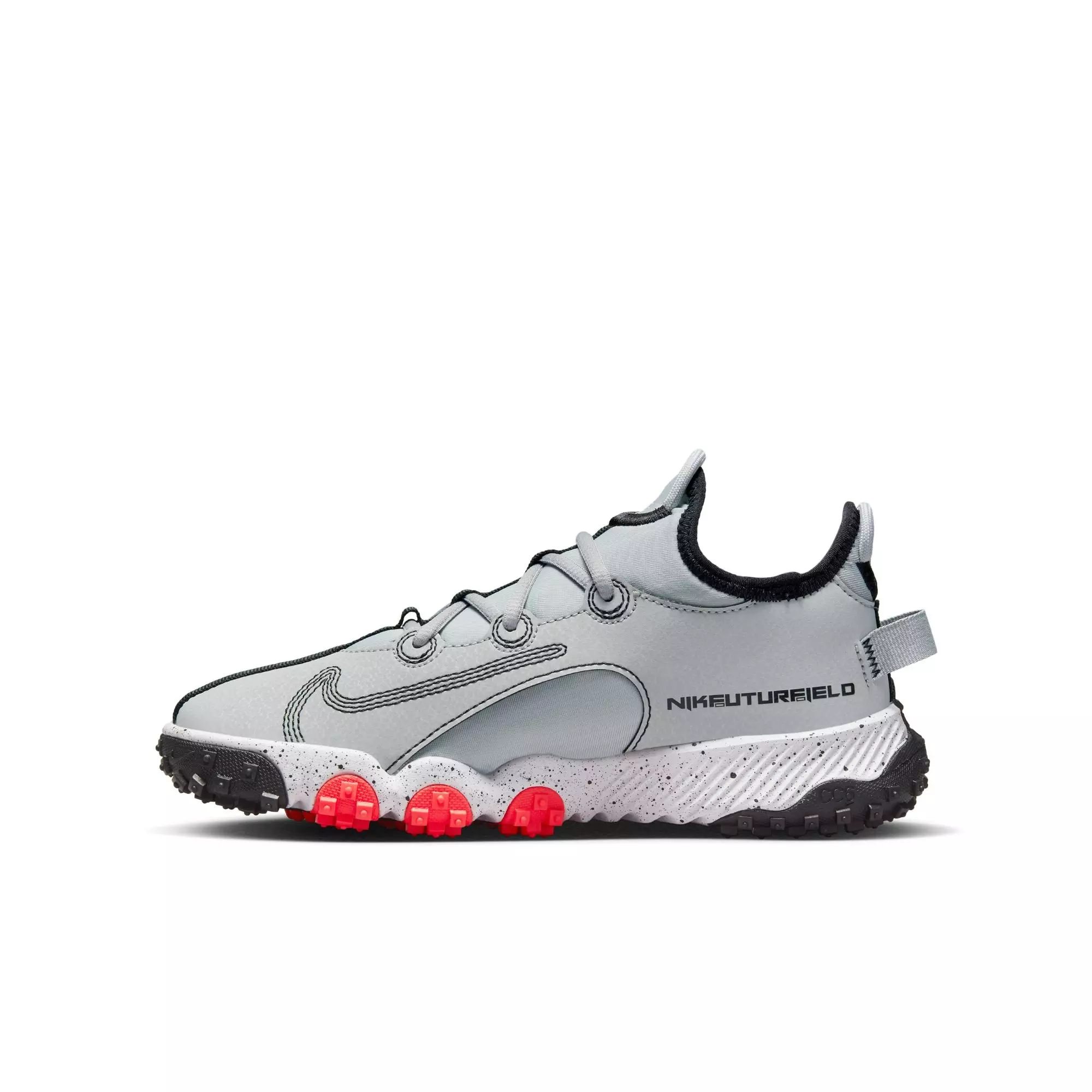 Nike Future Field "Smoke Grey/Black/Bright Crimson/White" Grade School Boys' Baseball Shoe - GREY