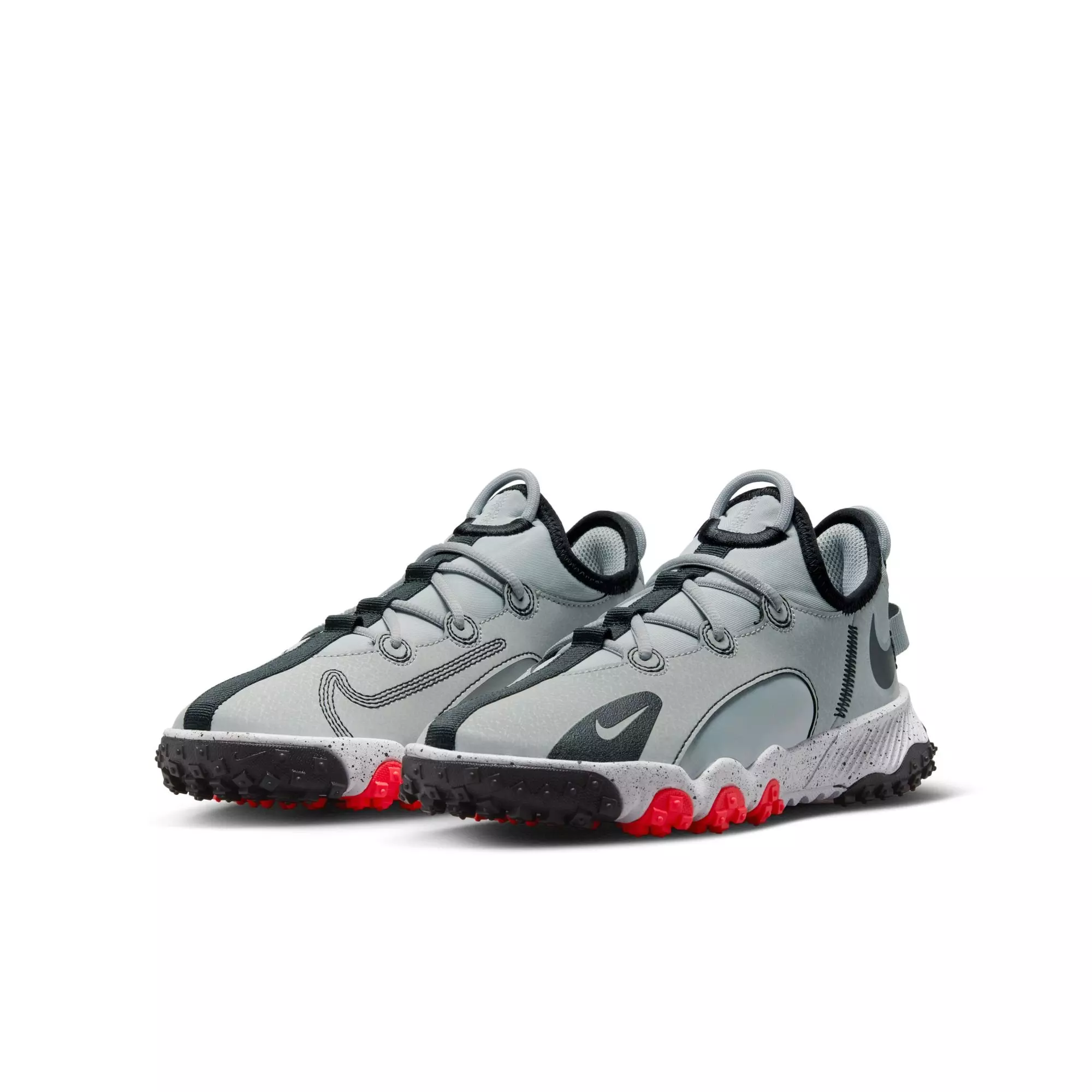 Nike Future Field "Smoke Grey/Black/Bright Crimson/White" Grade School Boys' Baseball Shoe - GREY